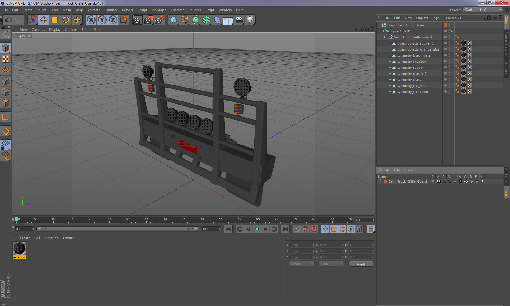 3D Semi Truck Grille Guard model