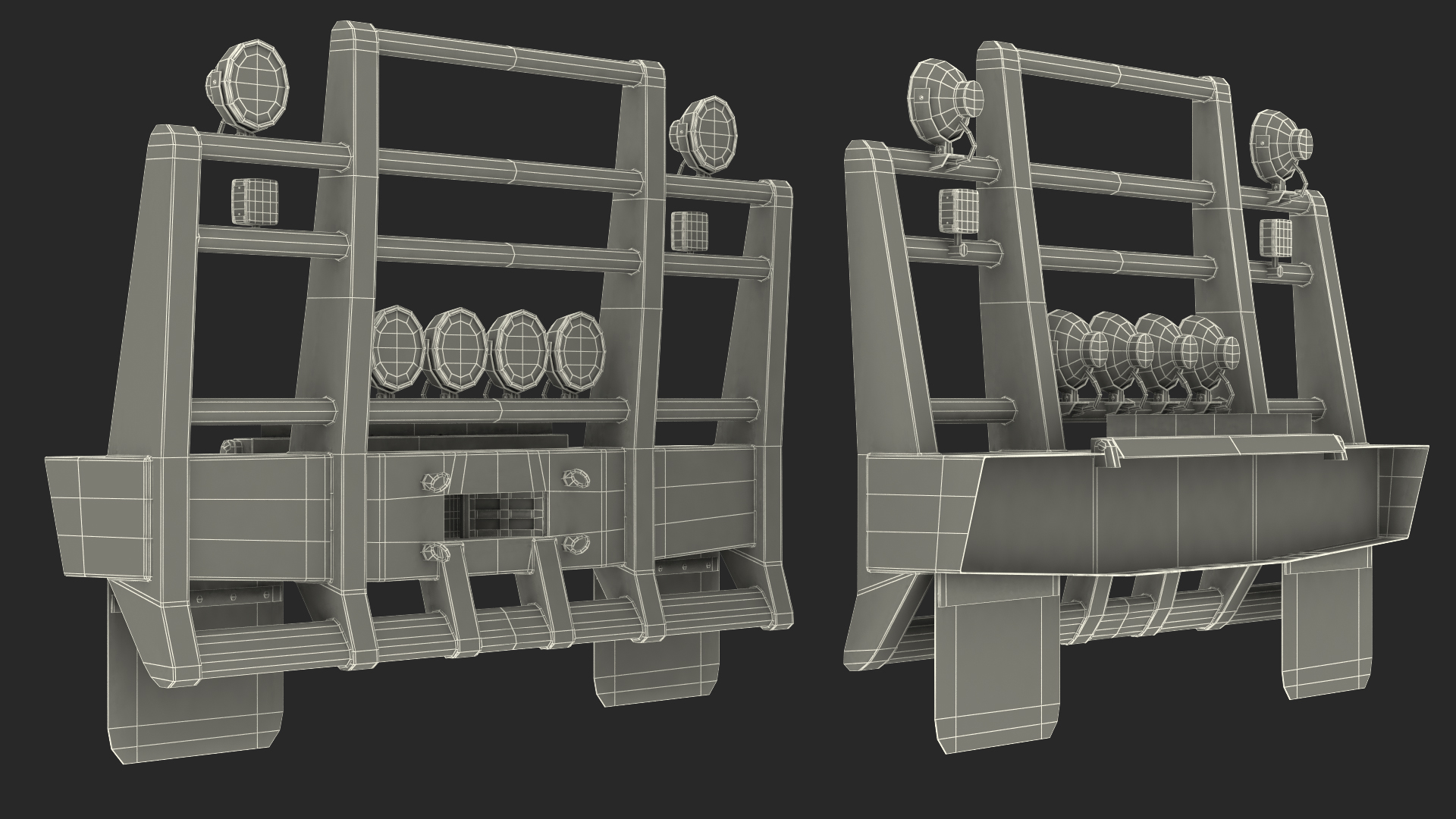 3D Semi Truck Grille Guard model