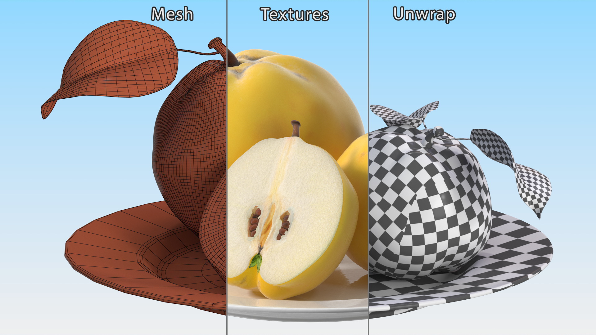 3D model Quince on Plate