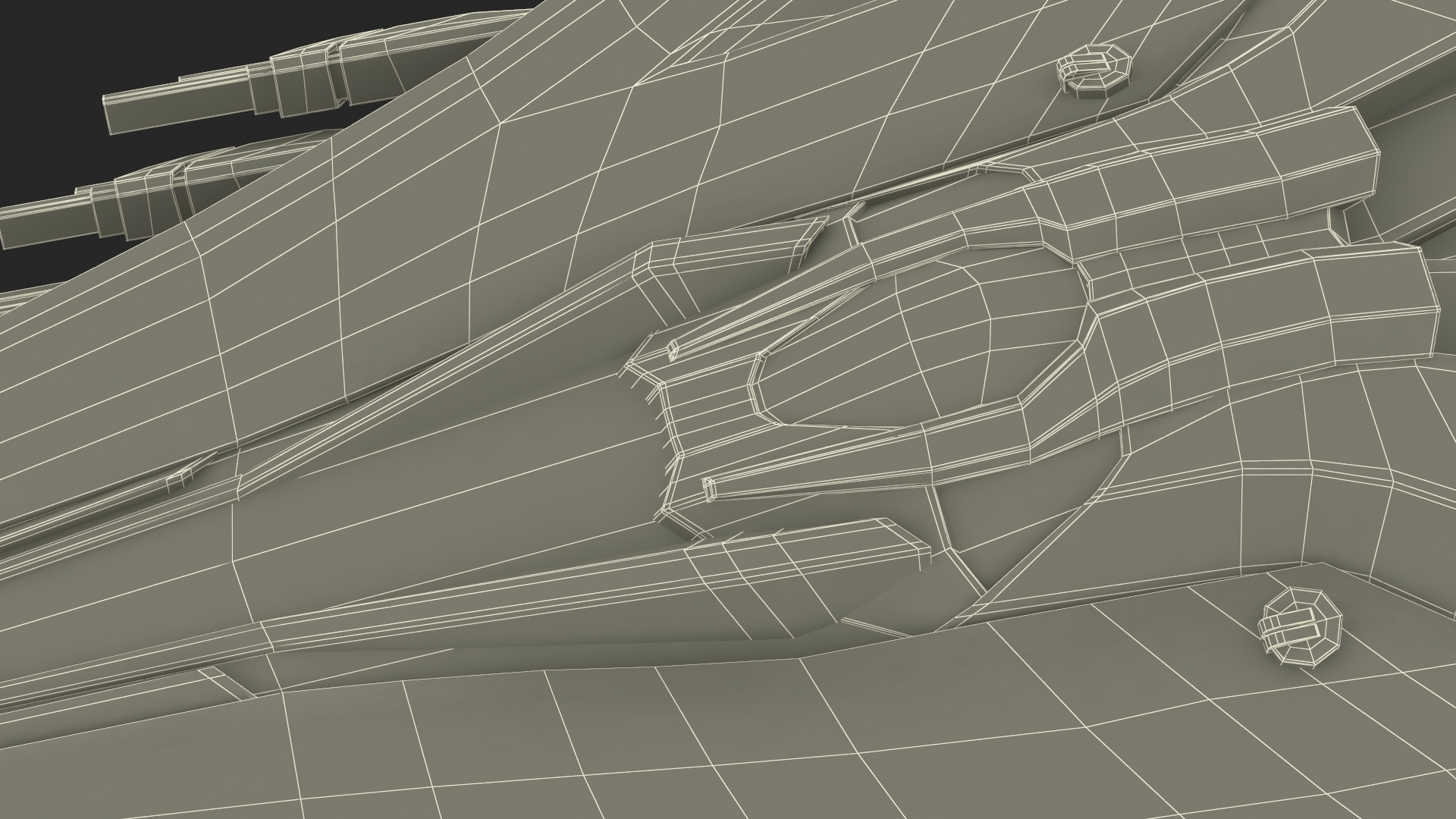 3D Futuristic Space Fighter Starship Gray model