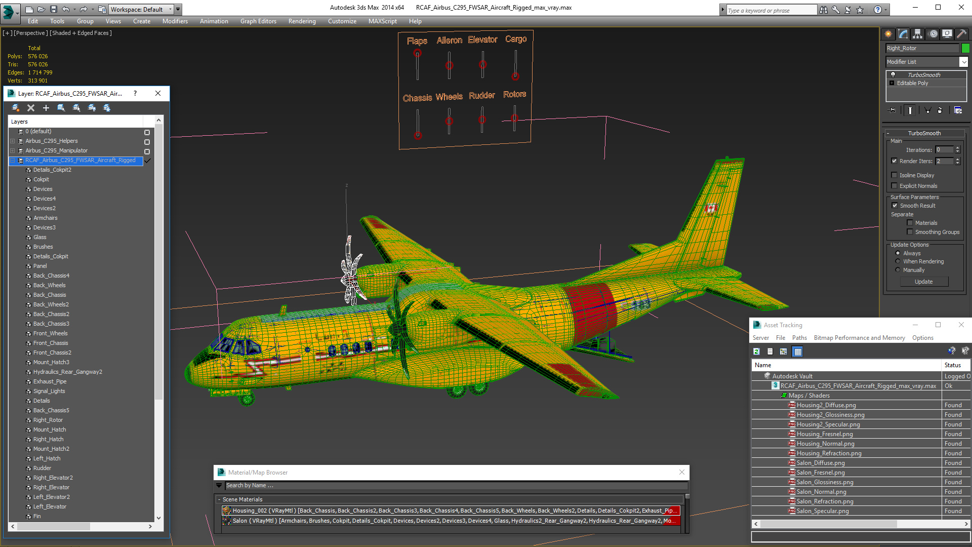 3D RCAF Airbus C295 FWSAR Aircraft Rigged model