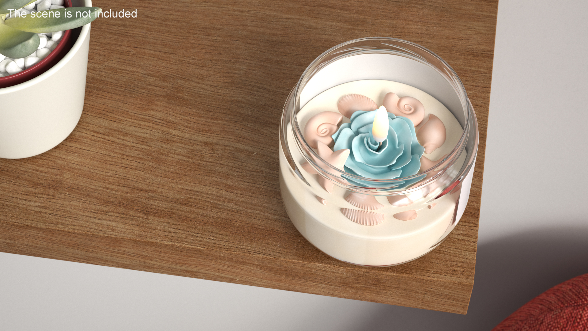 Glass Jar Candle Fire Burns 3D