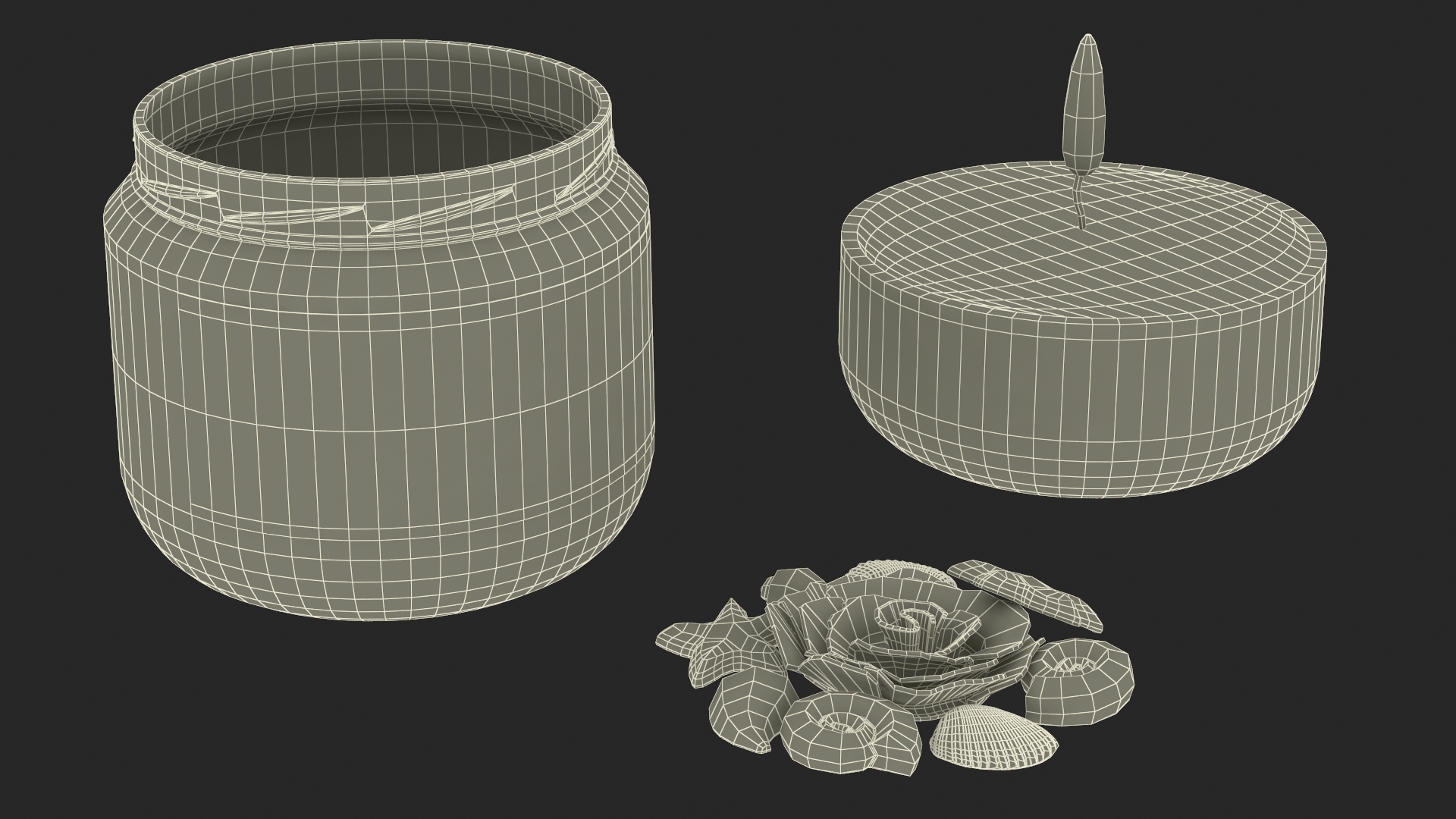 Glass Jar Candle Fire Burns 3D