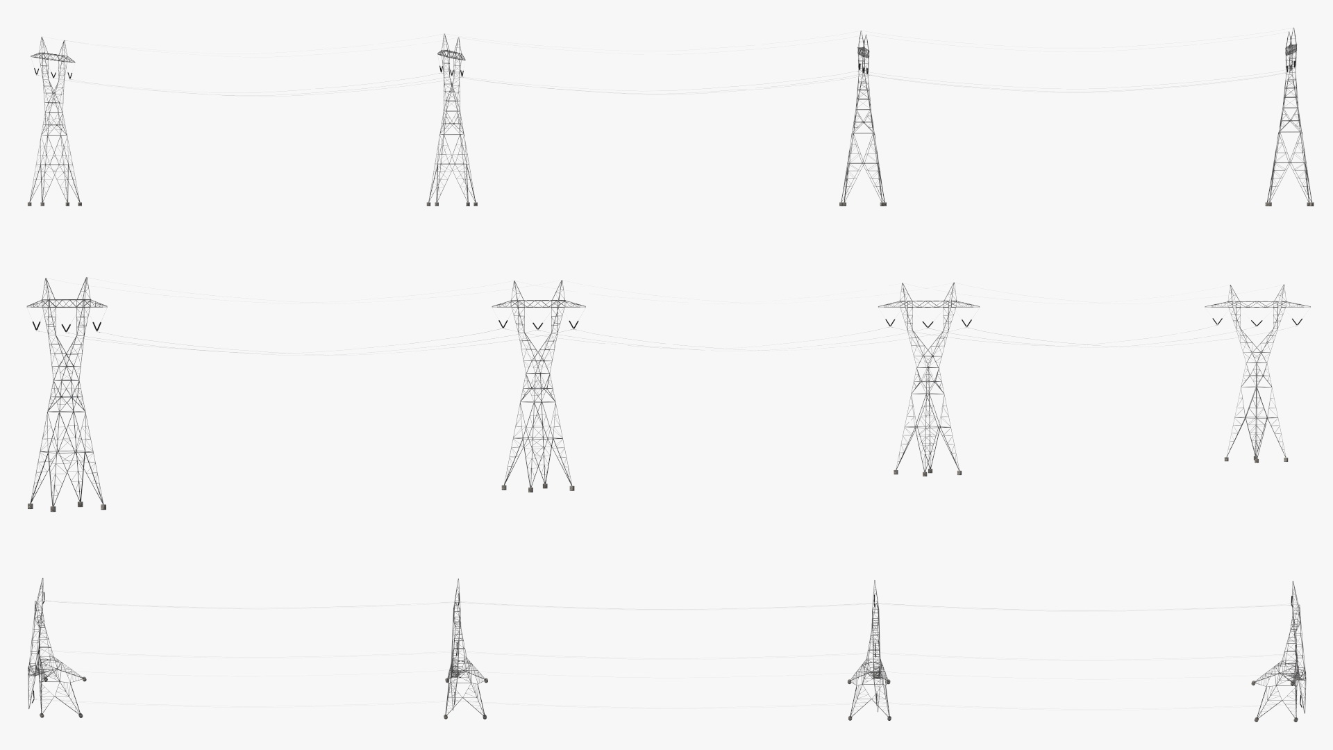 3D 500kV LST Transmission Line Supports
