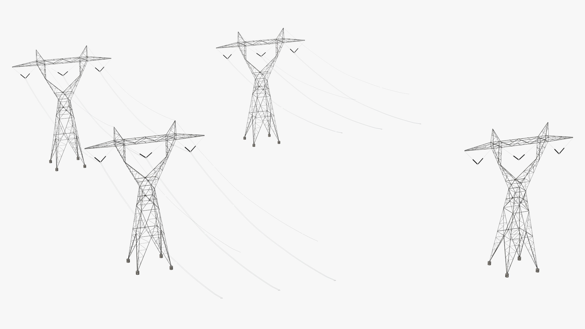 3D 500kV LST Transmission Line Supports