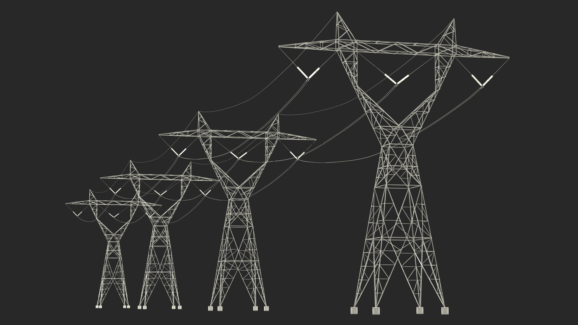 3D 500kV LST Transmission Line Supports