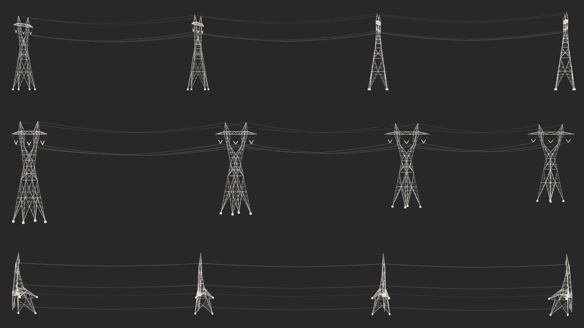 3D 500kV LST Transmission Line Supports