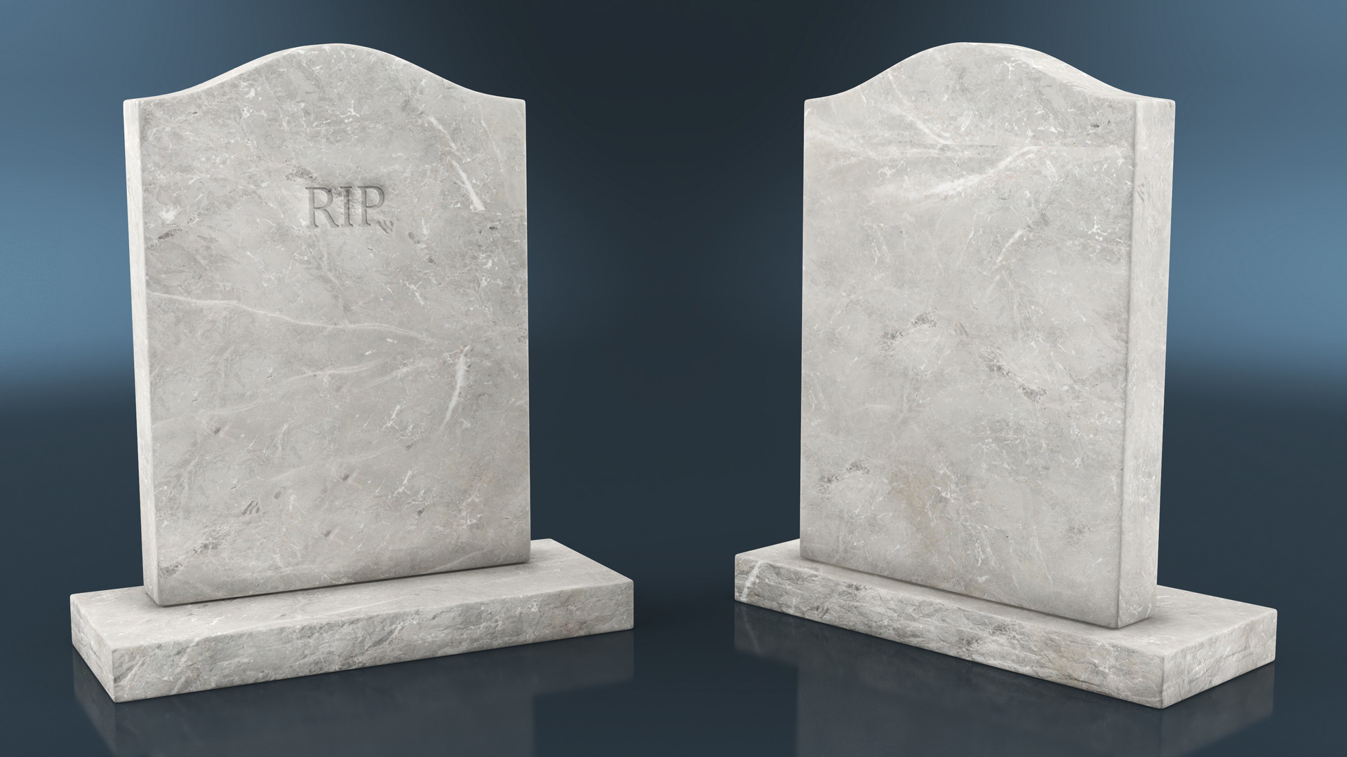 3D Marble Headstone for Grave