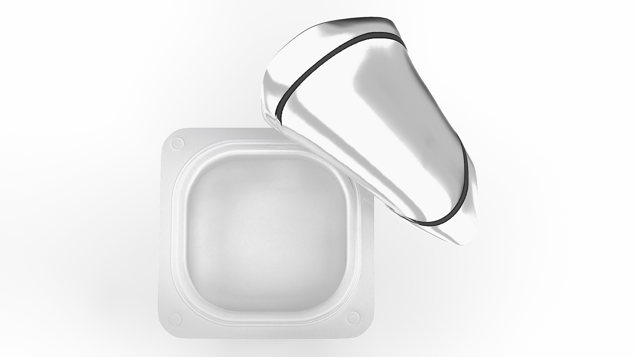 Open Yogurt Cup Mockup 3D