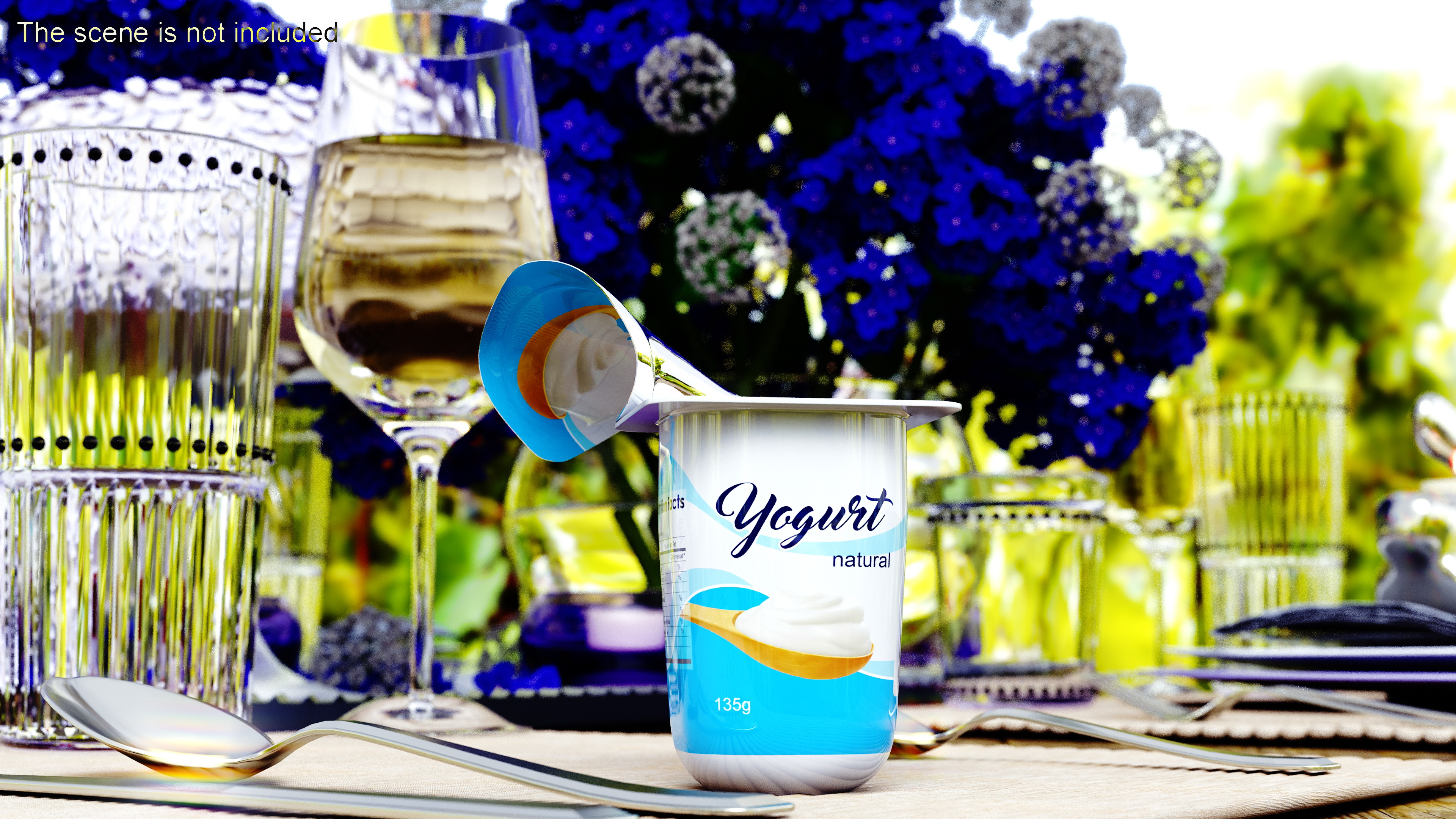 Open Yogurt Cup Mockup 3D