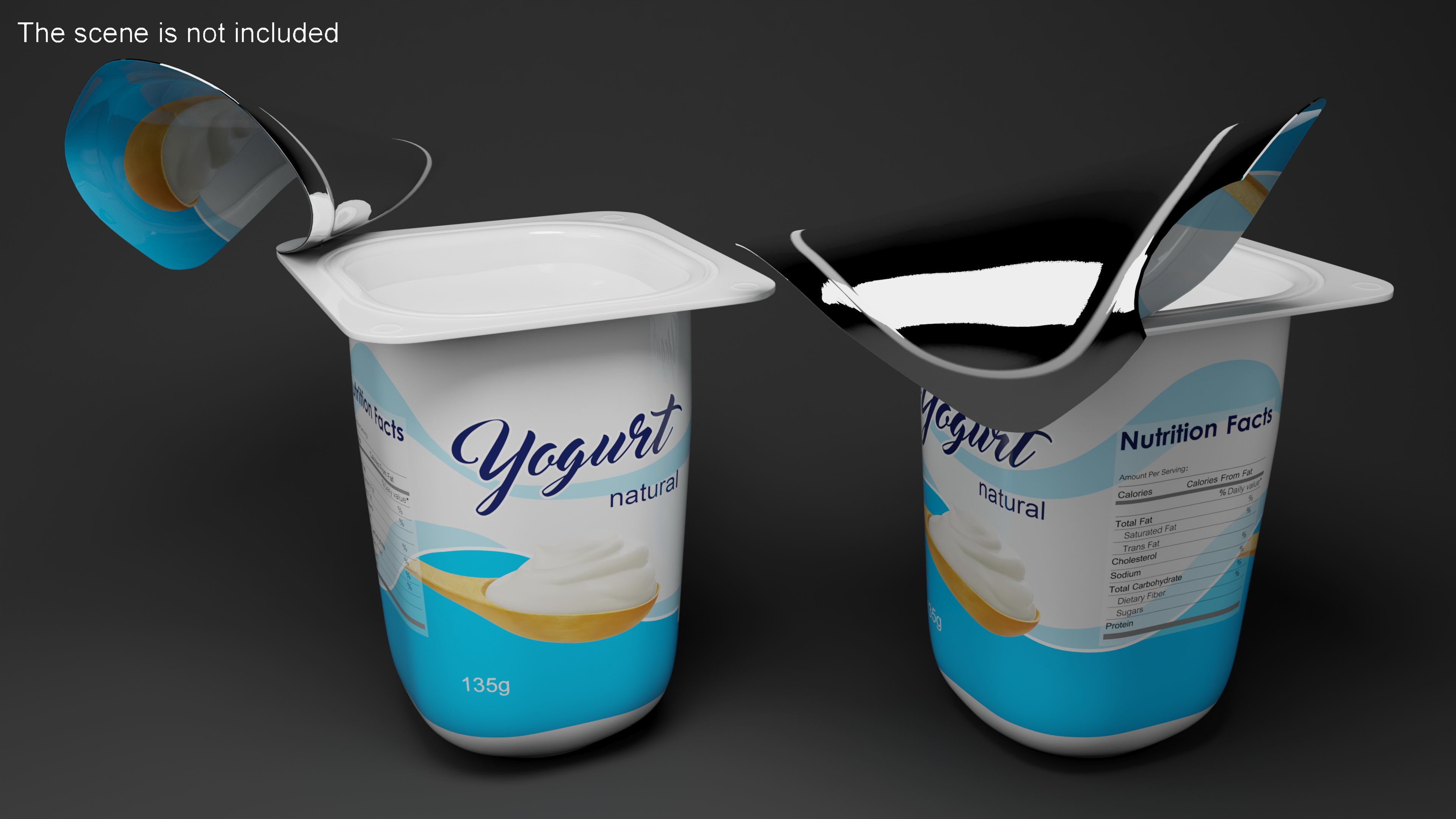 Open Yogurt Cup Mockup 3D