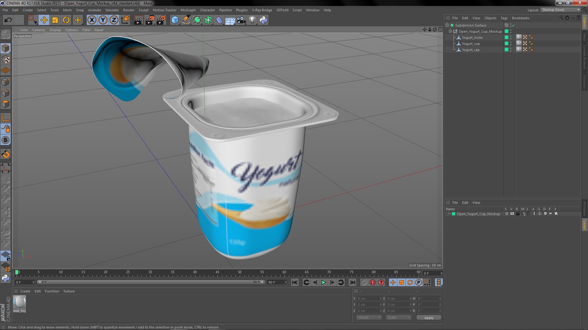 Open Yogurt Cup Mockup 3D