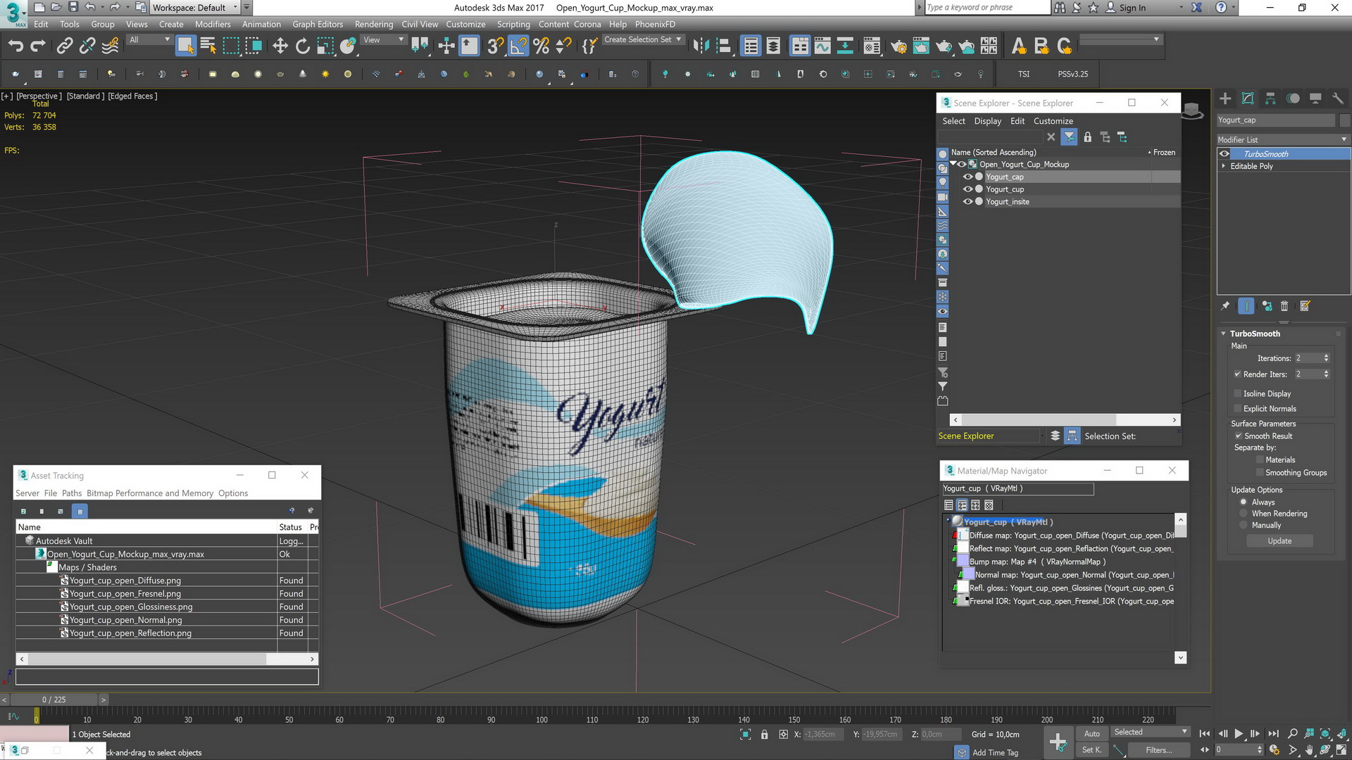 Open Yogurt Cup Mockup 3D