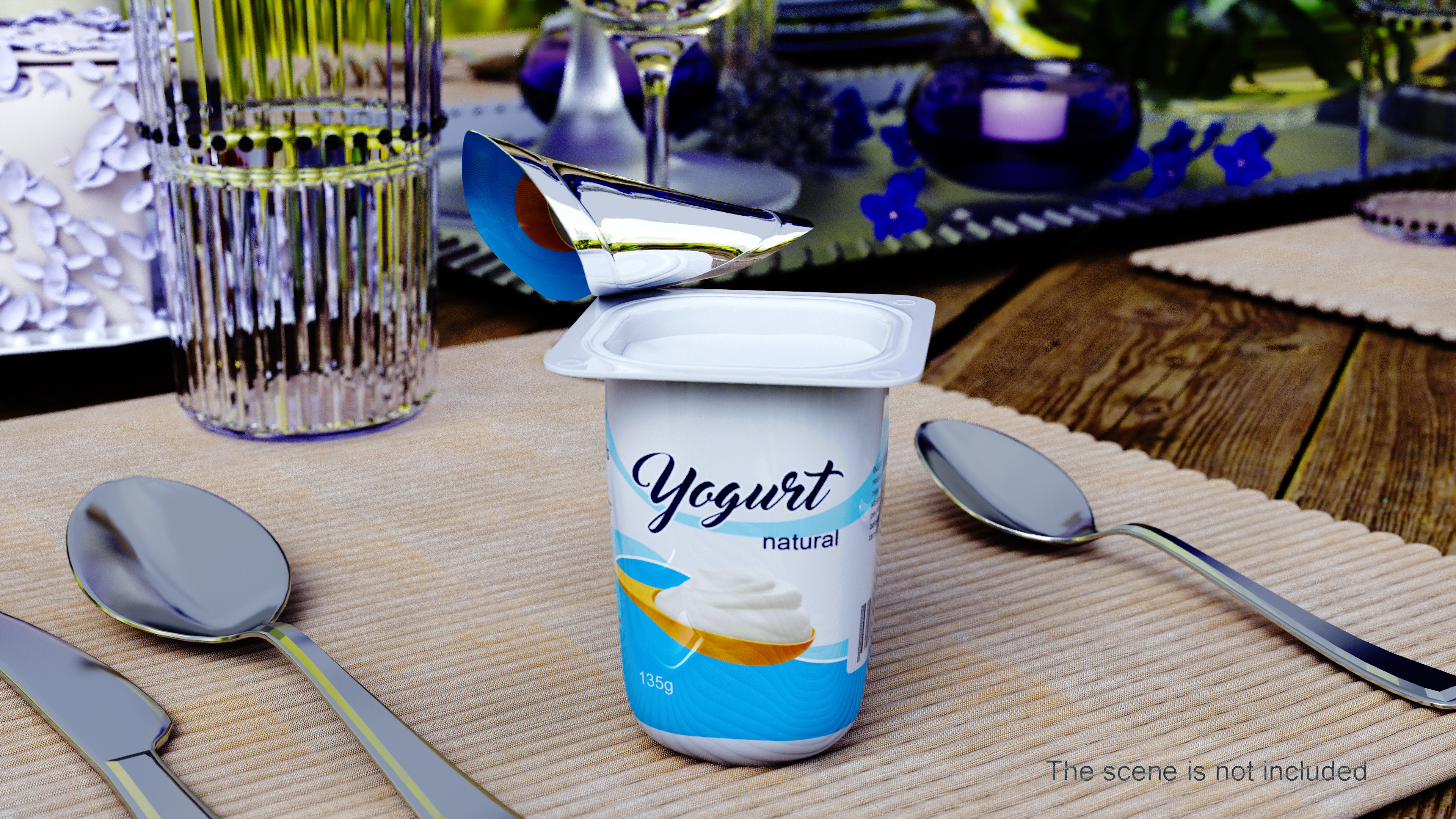 Open Yogurt Cup Mockup 3D