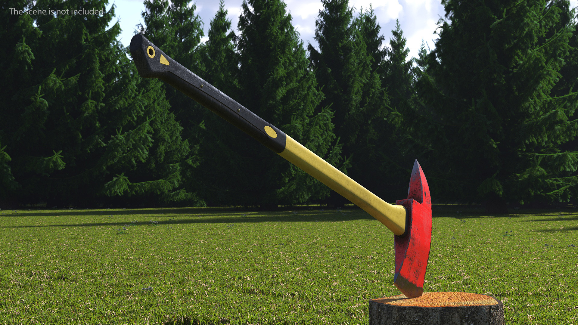 Pickhead Axe with Plastic Handle Shabby 3D model