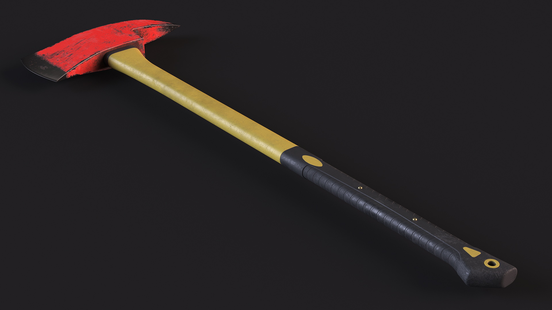Pickhead Axe with Plastic Handle Shabby 3D model