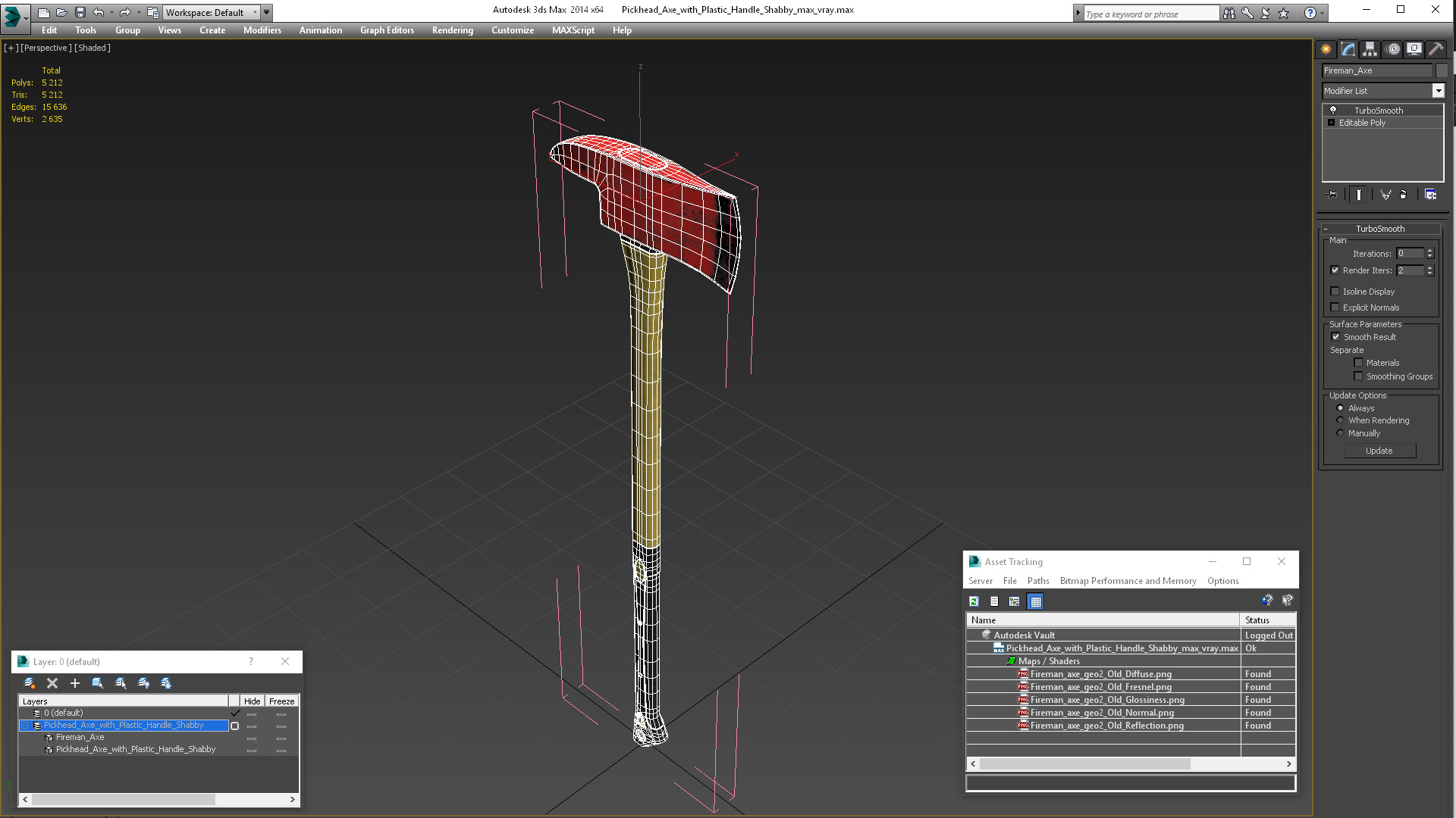 Pickhead Axe with Plastic Handle Shabby 3D model