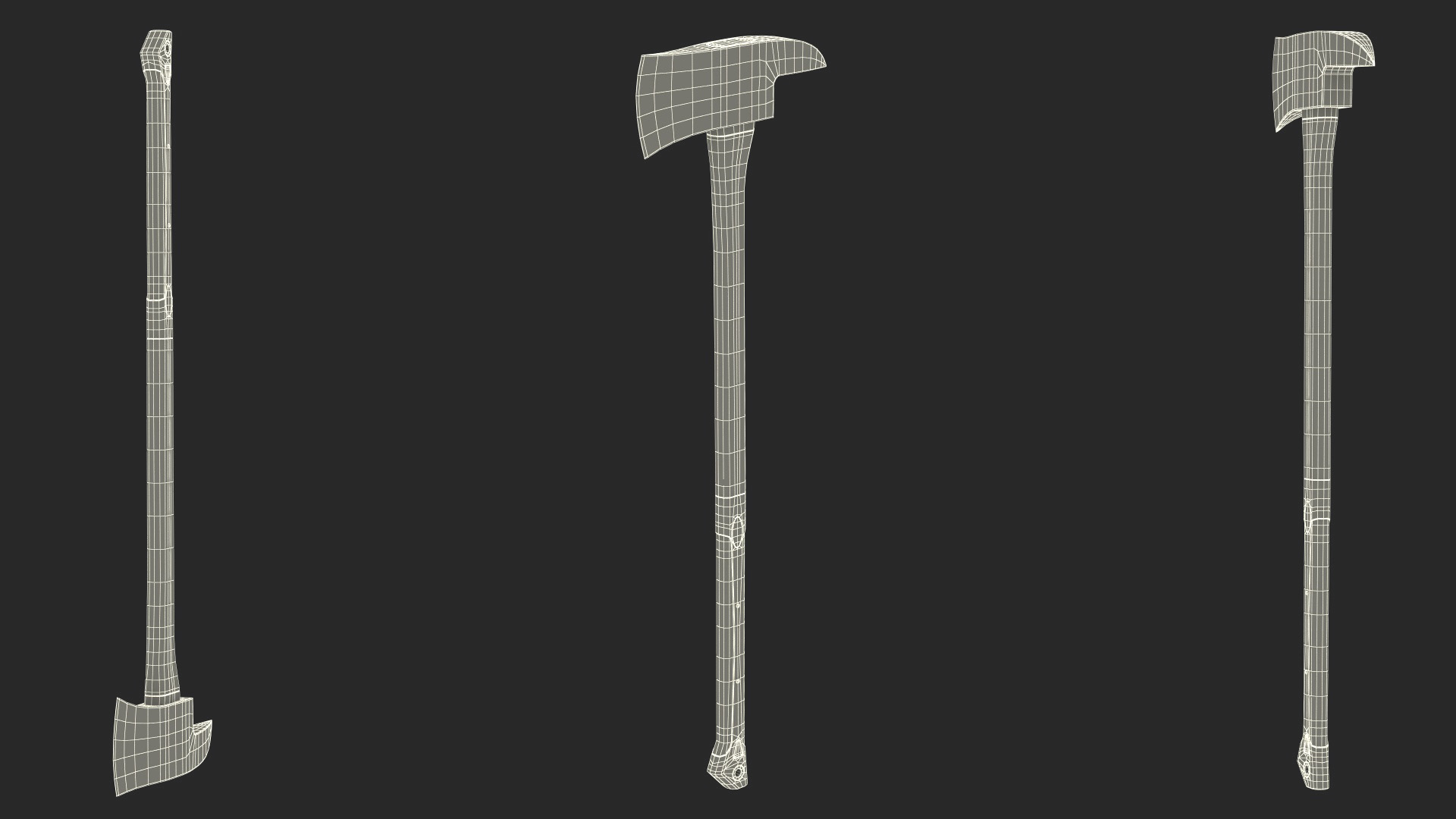 Pickhead Axe with Plastic Handle Shabby 3D model