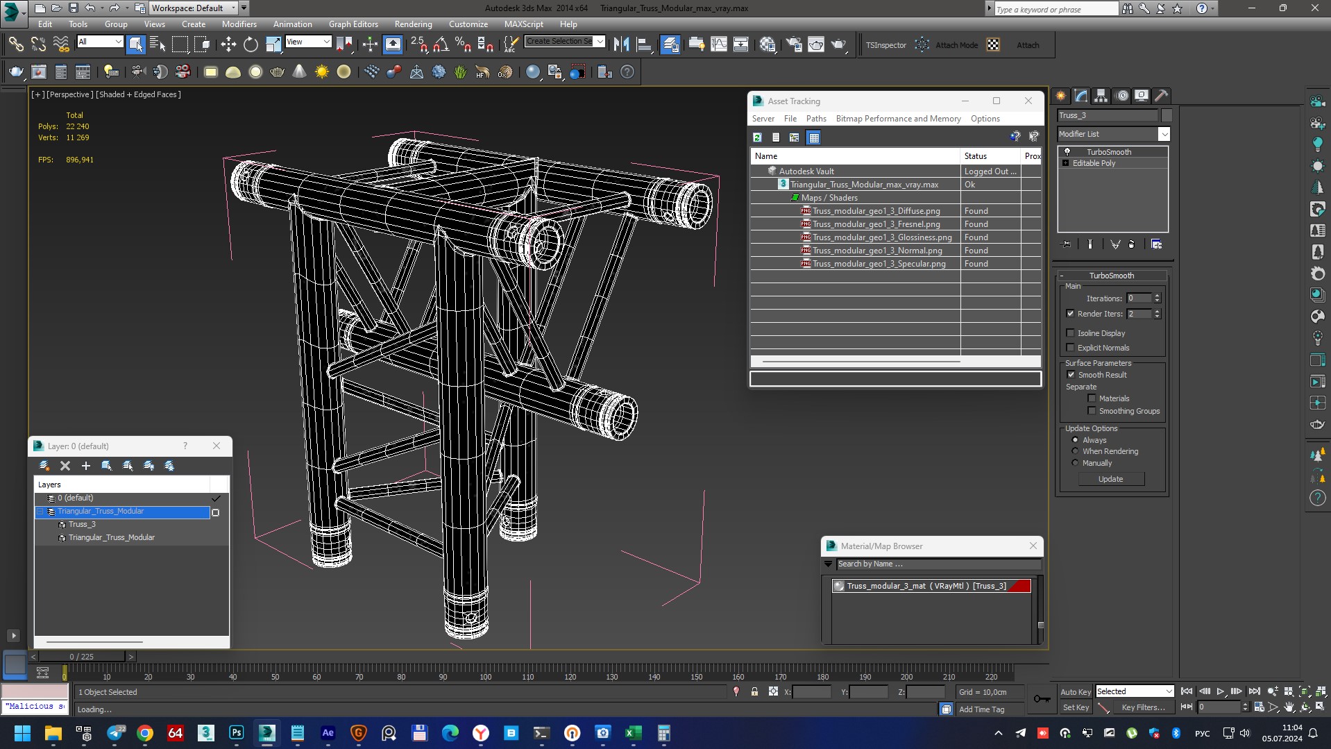 Triangular Truss Modular 3D model