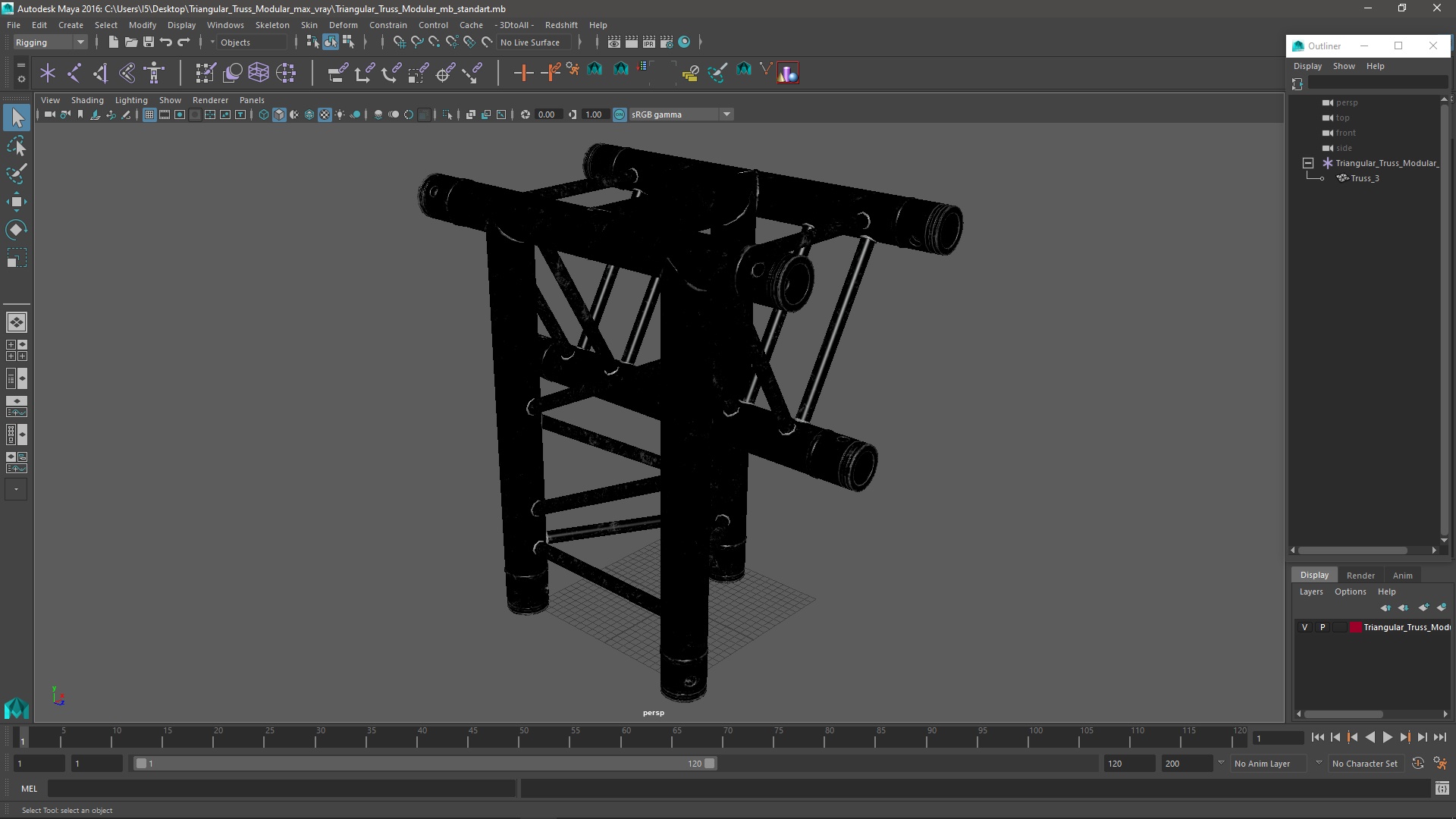 Triangular Truss Modular 3D model