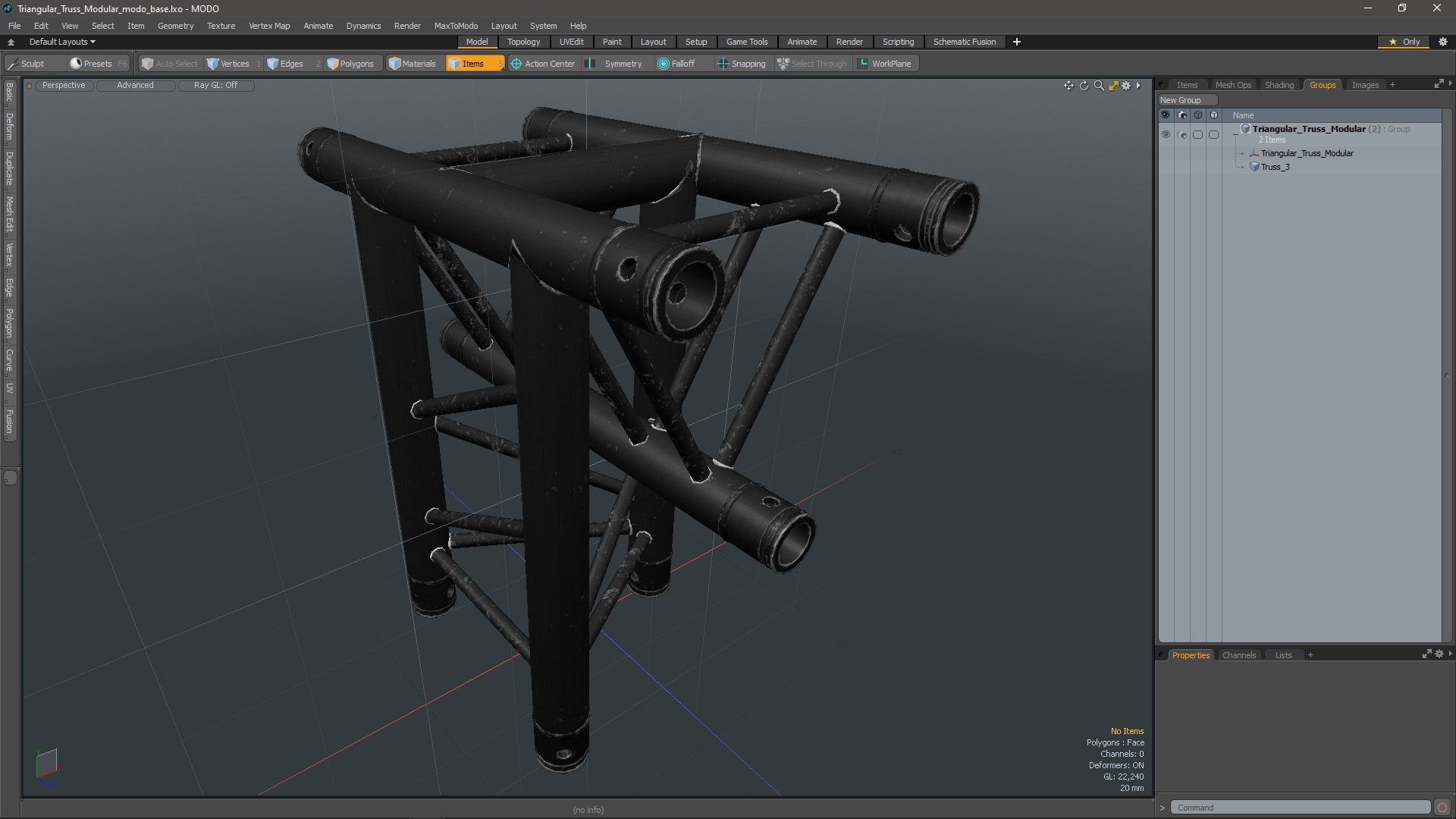 Triangular Truss Modular 3D model