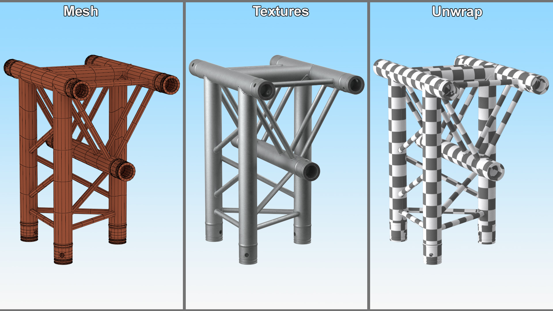 Triangular Truss Modular 3D model