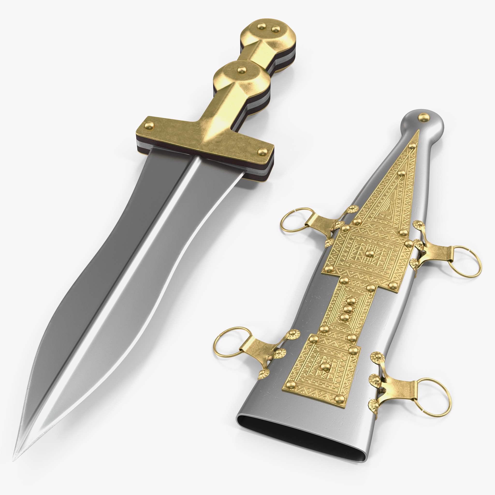 Roman Pugio Dagger with Sheath 3D Model