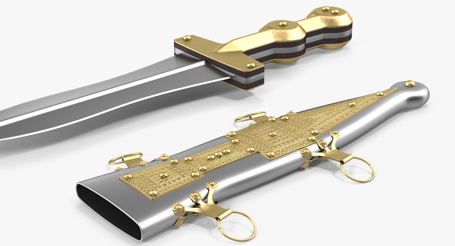 3D model Roman Pugio Dagger with Sheath