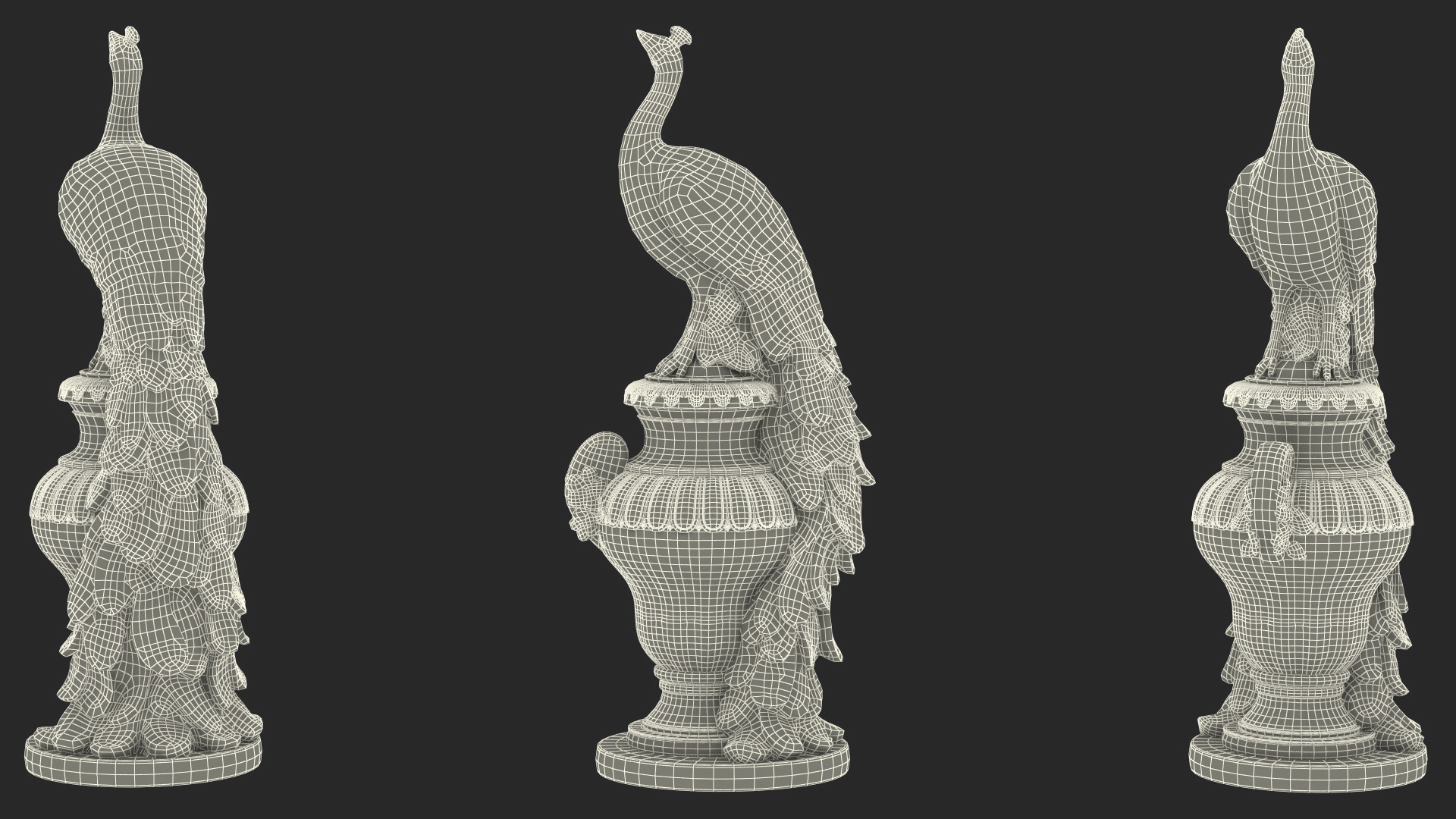 Peacock Cast Bronze 3D model
