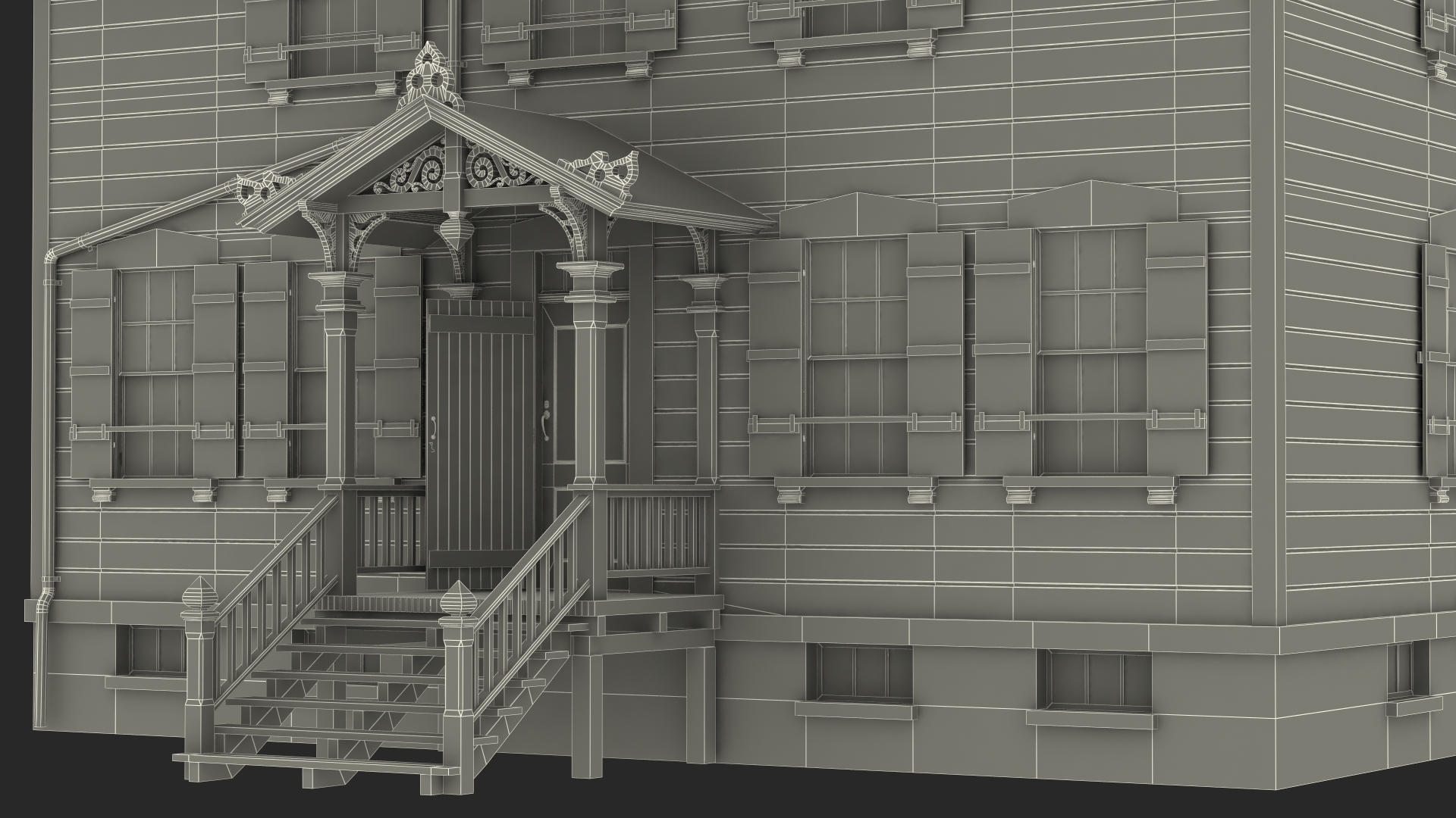 3D model Antique Wooden House
