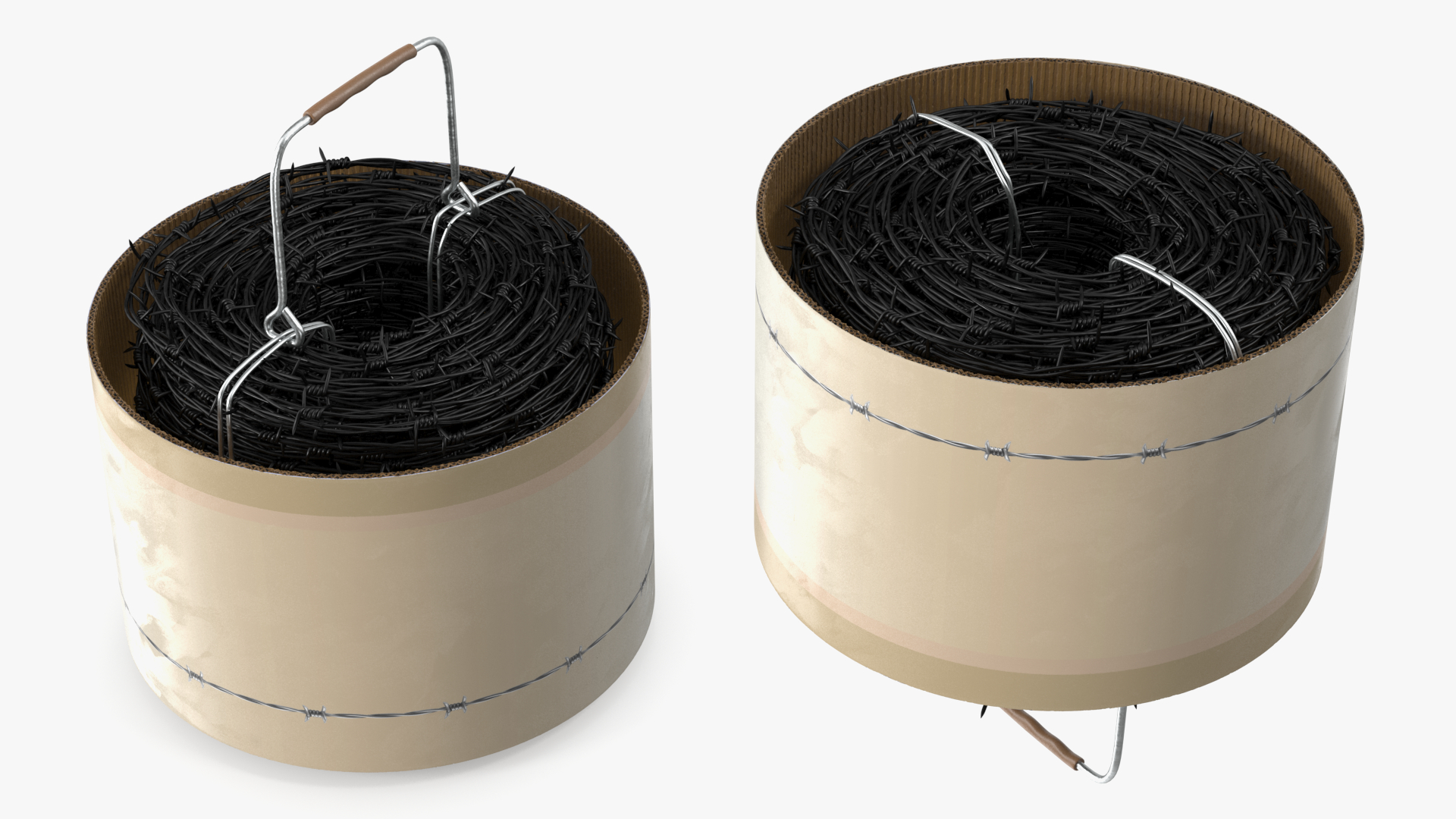 3D model Barbed Black Wire in Cardboard Packaging