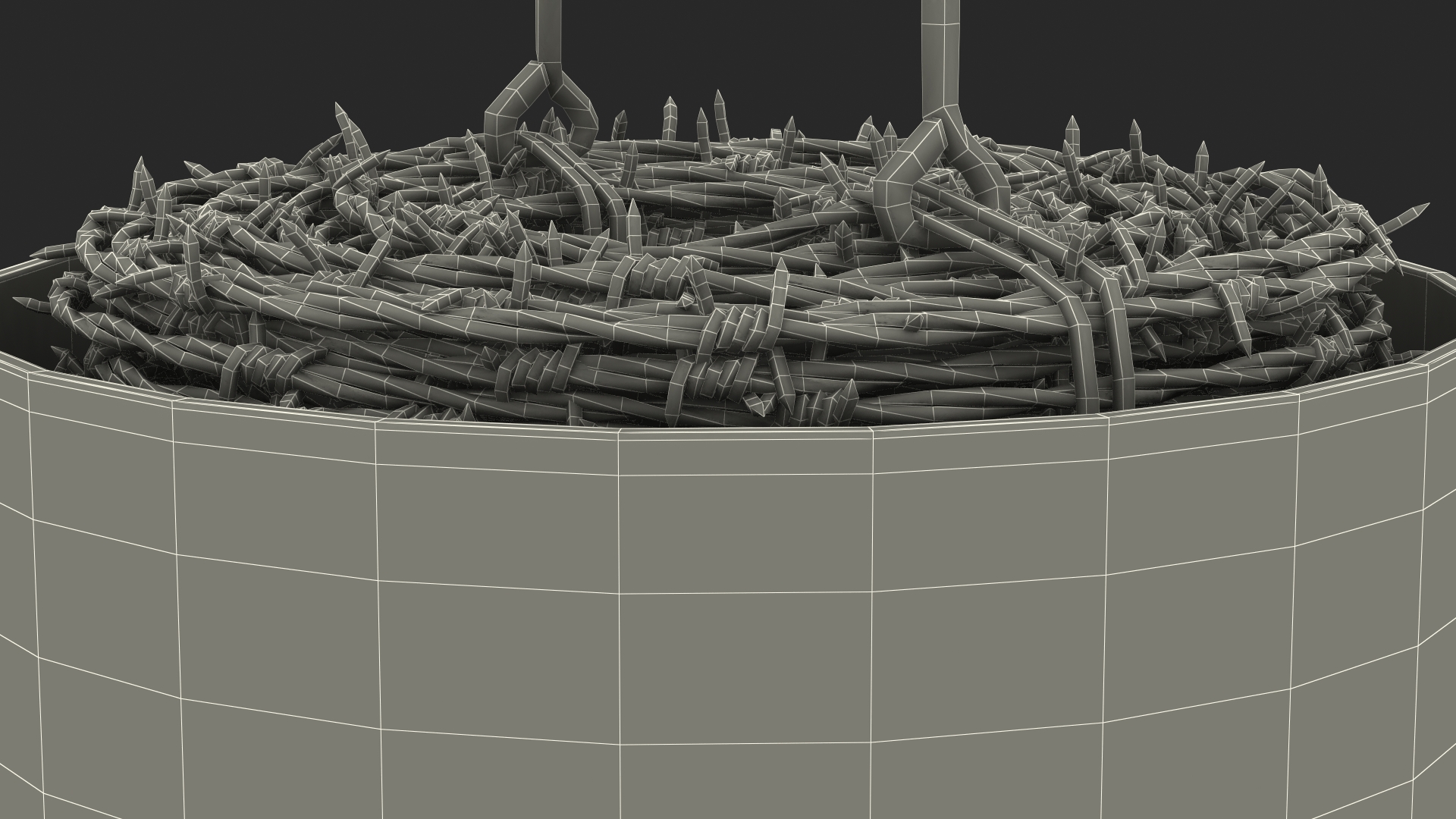 3D model Barbed Black Wire in Cardboard Packaging