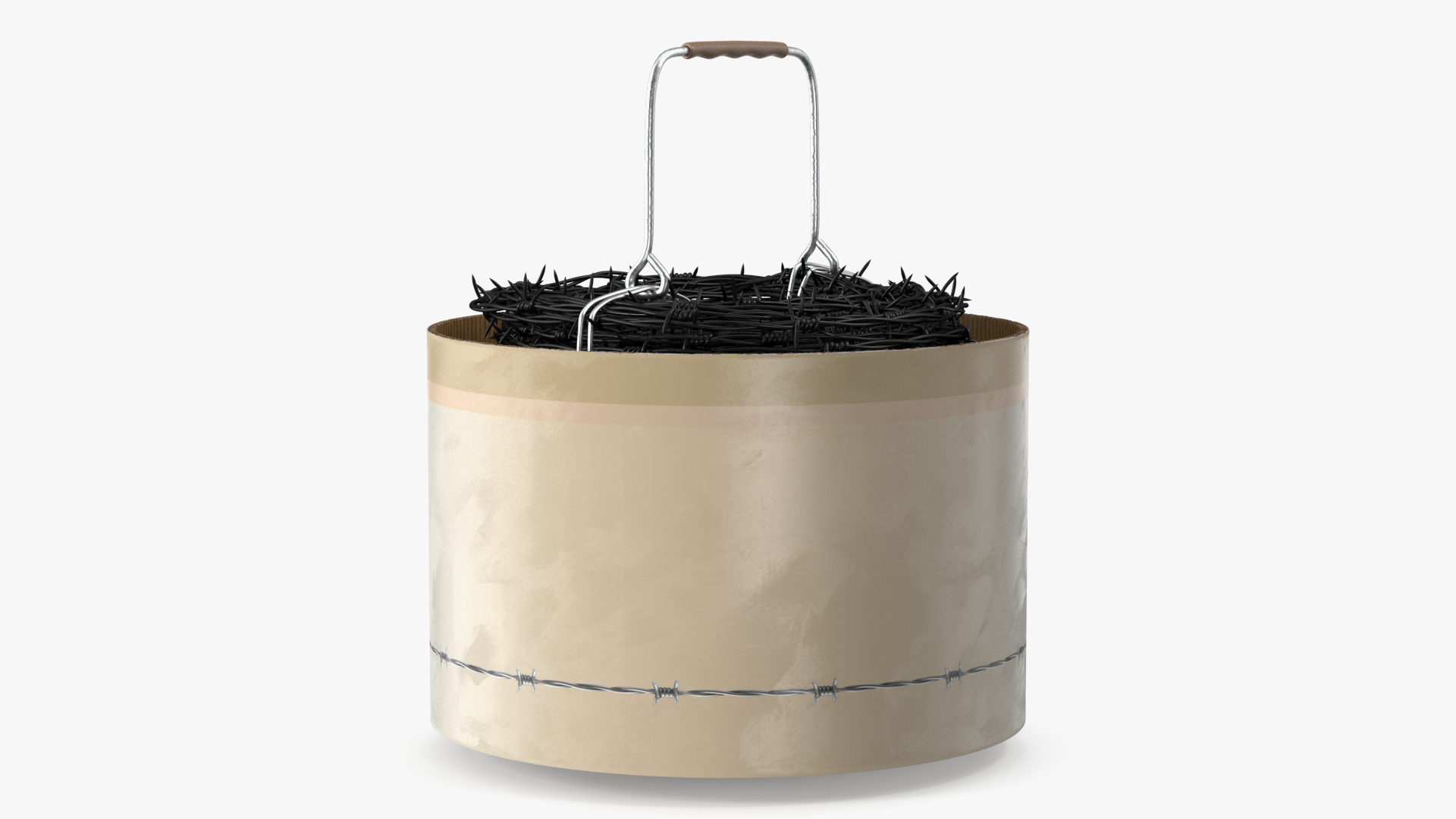 3D model Barbed Black Wire in Cardboard Packaging