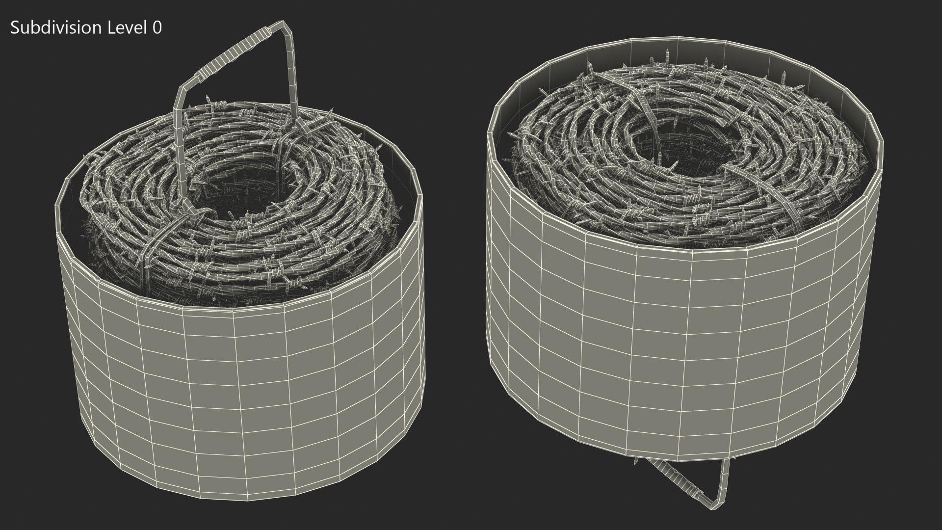 3D model Barbed Black Wire in Cardboard Packaging