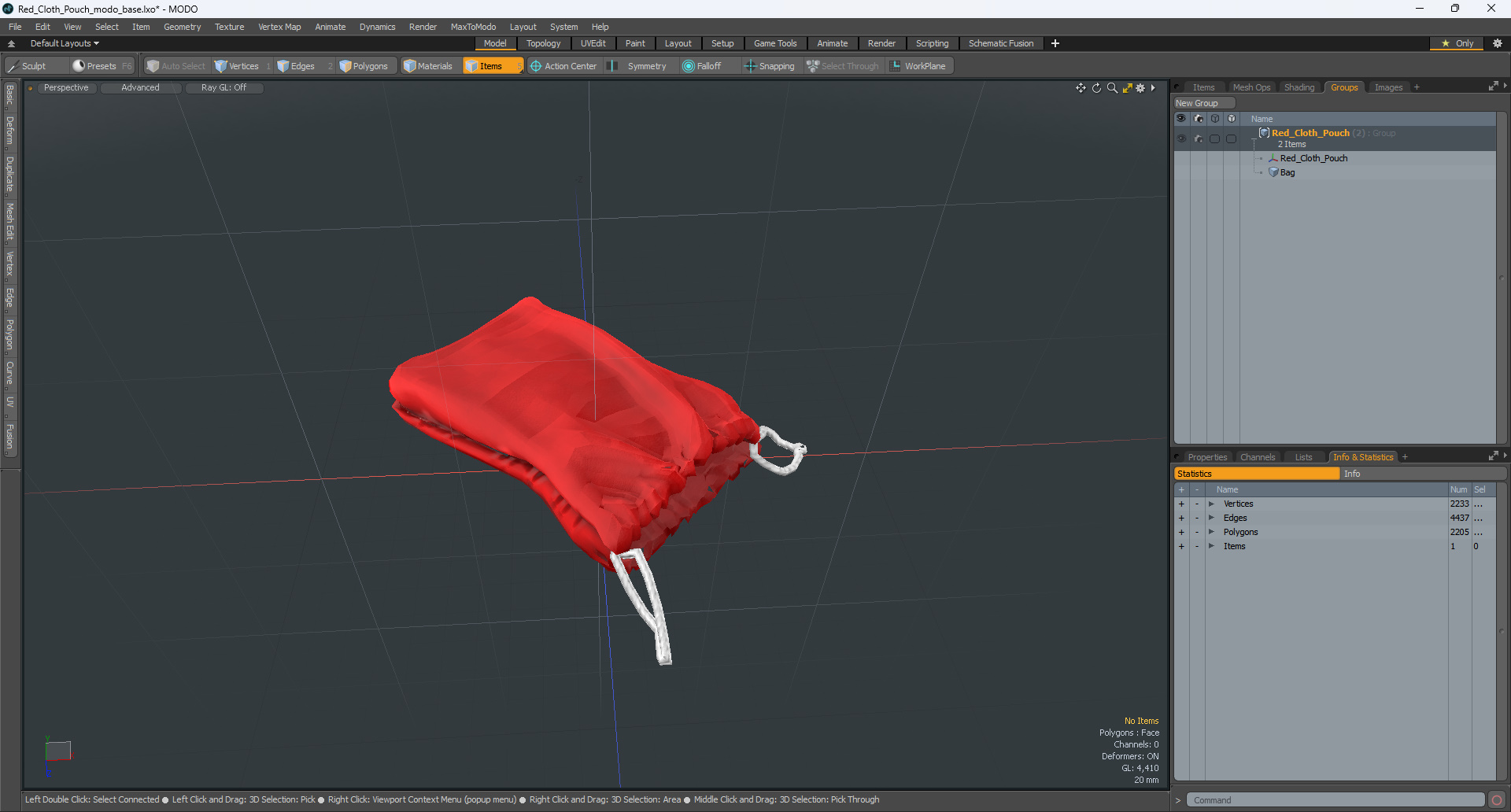 3D model Red Cloth Pouch