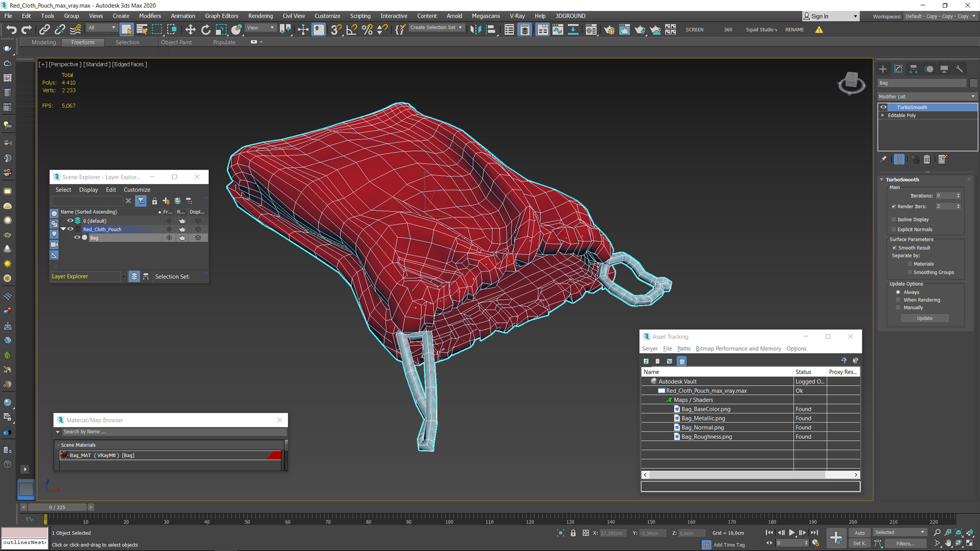 3D model Red Cloth Pouch