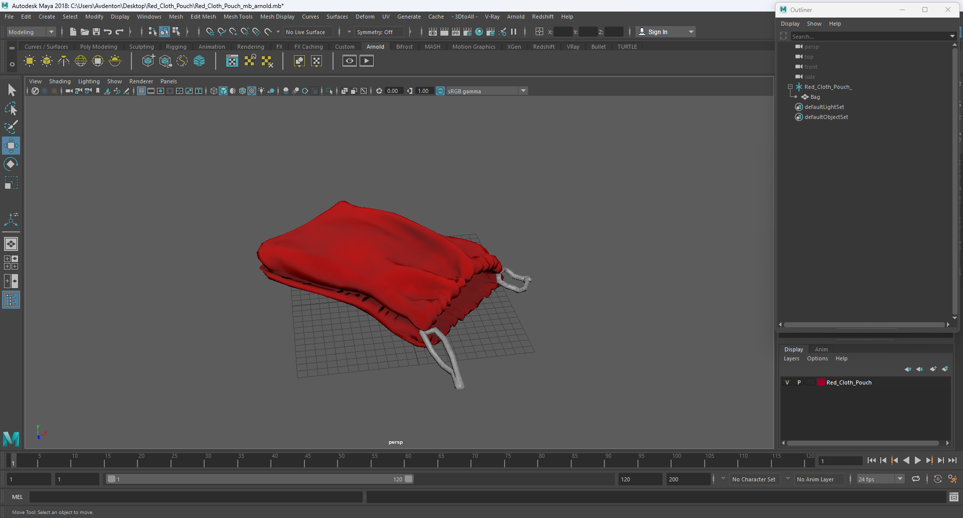 3D model Red Cloth Pouch