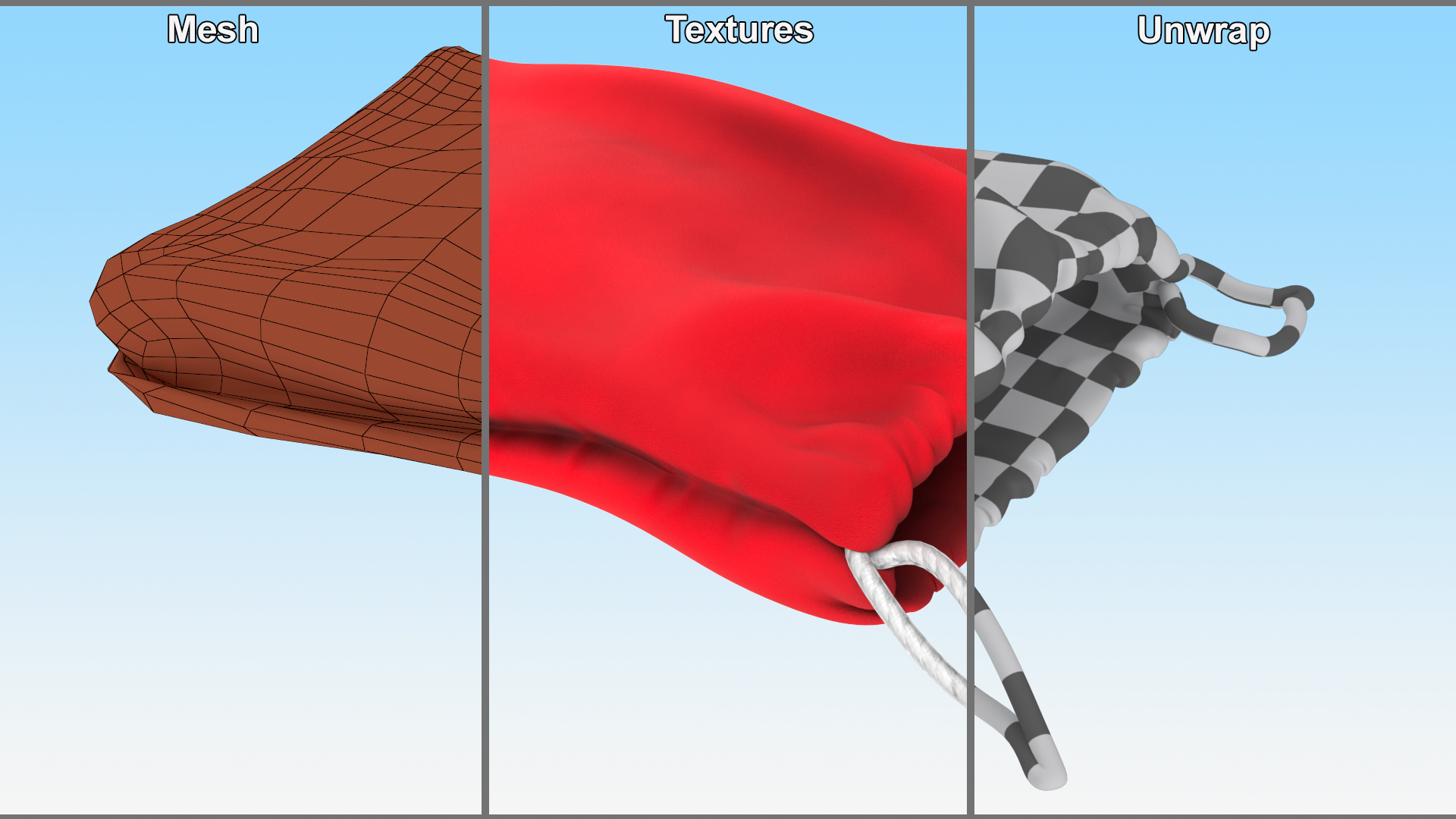 3D model Red Cloth Pouch