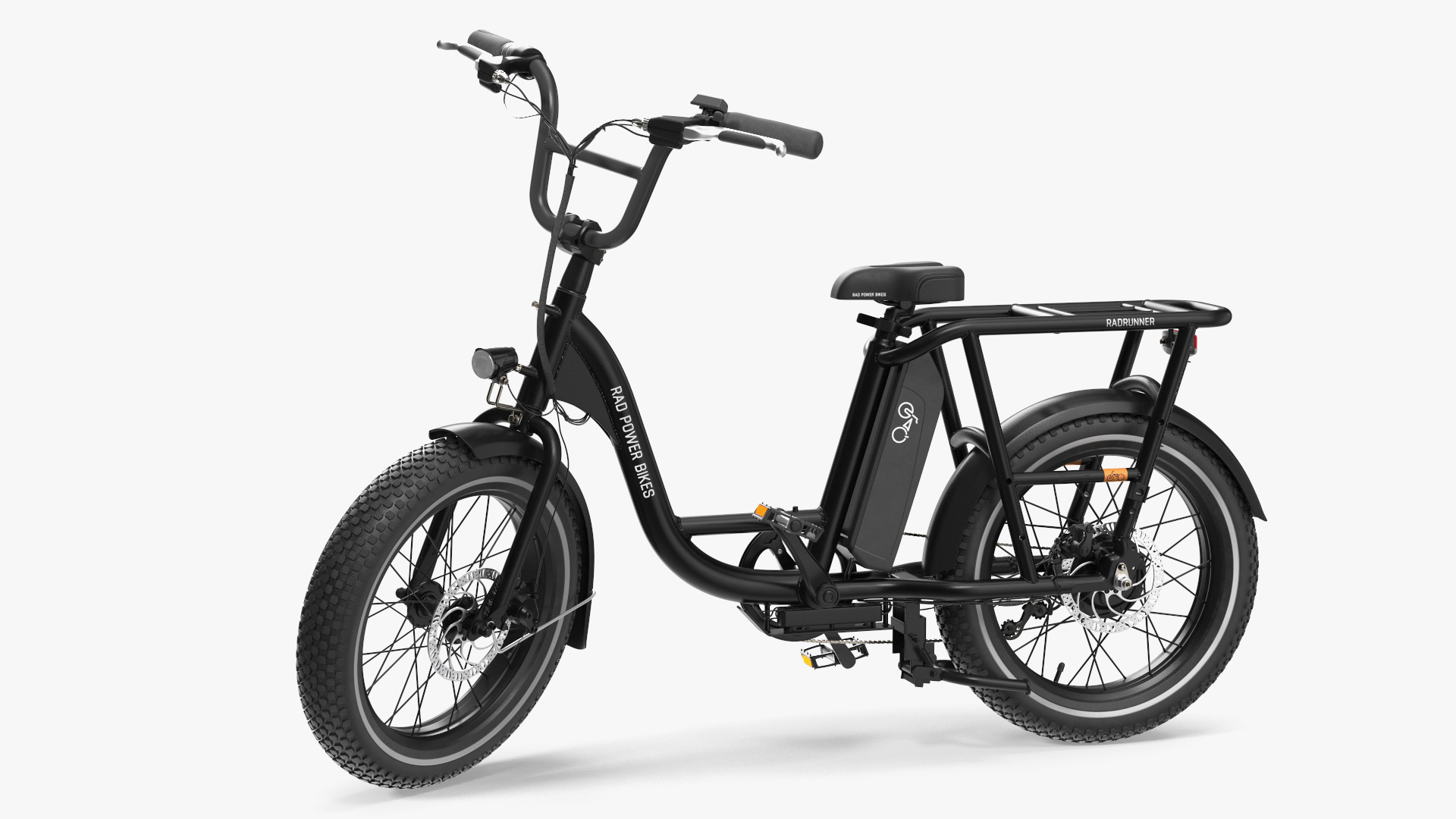Electric Delivery Bike RadRunner Black Rigged for Maya 3D model