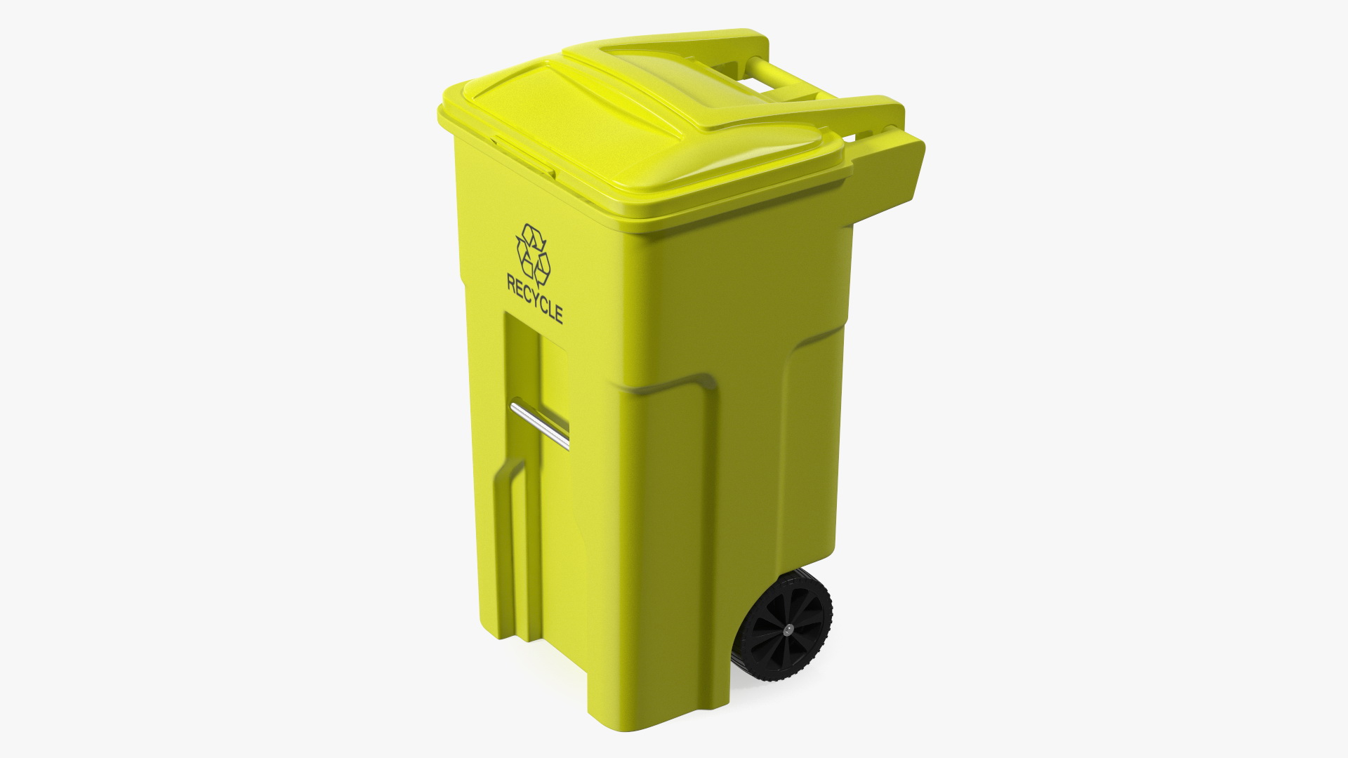 3D model Yellow Recycle Bin with Wheels