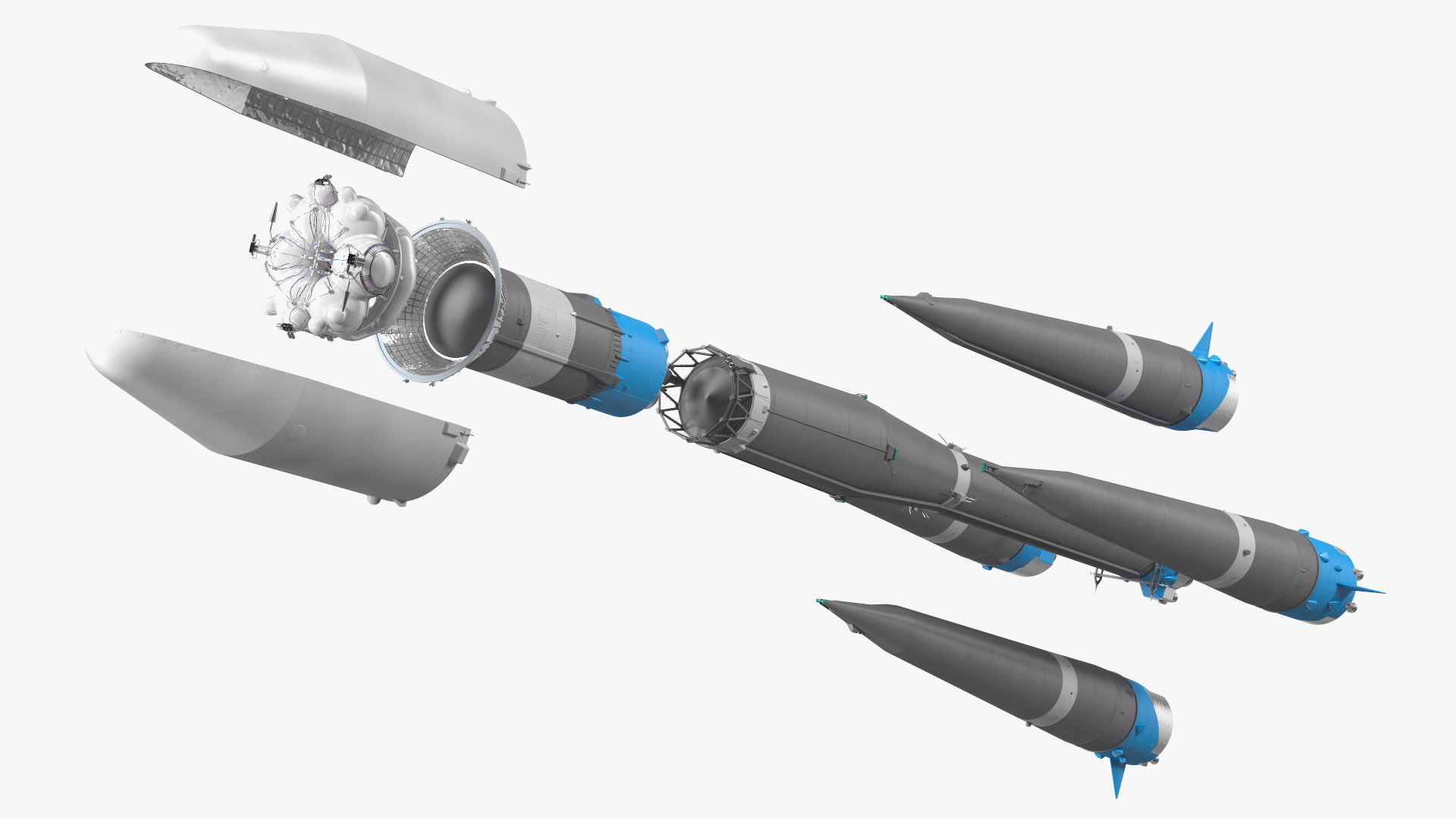 3D Orbital Launch Vehicle Main Parts model