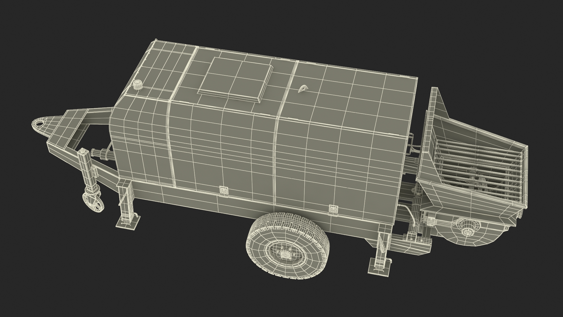3D Portable Concrete Pump on Wheeled Chassis