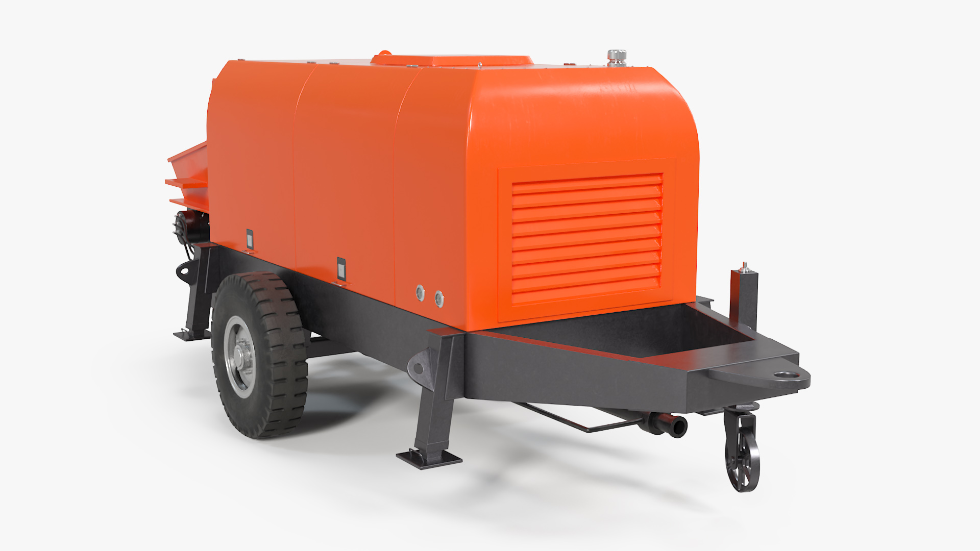 3D Portable Concrete Pump on Wheeled Chassis