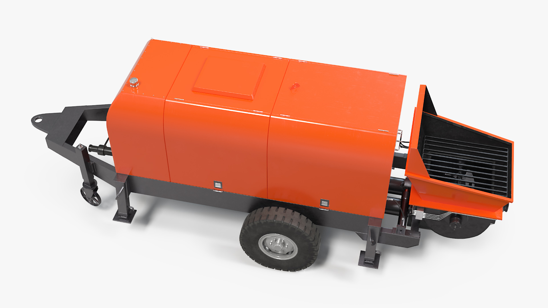 3D Portable Concrete Pump on Wheeled Chassis
