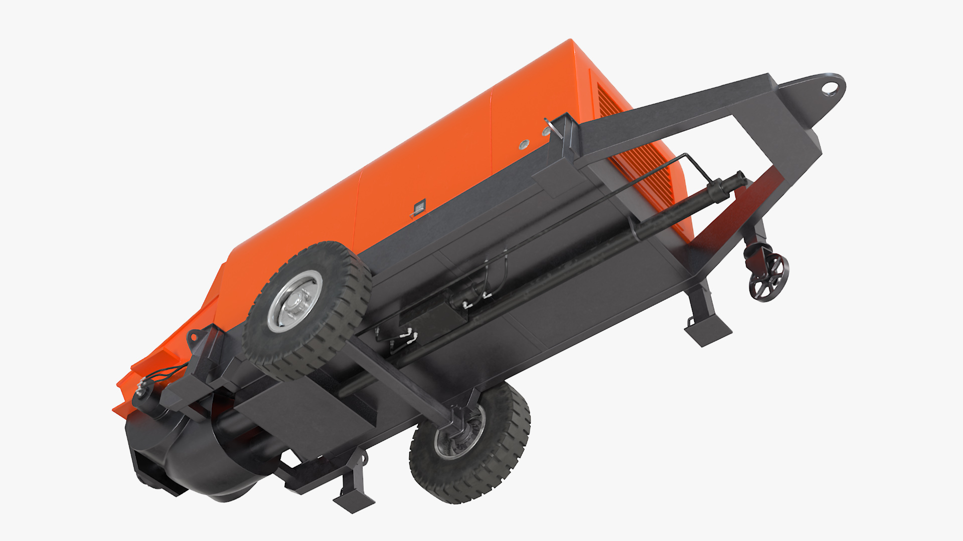 3D Portable Concrete Pump on Wheeled Chassis