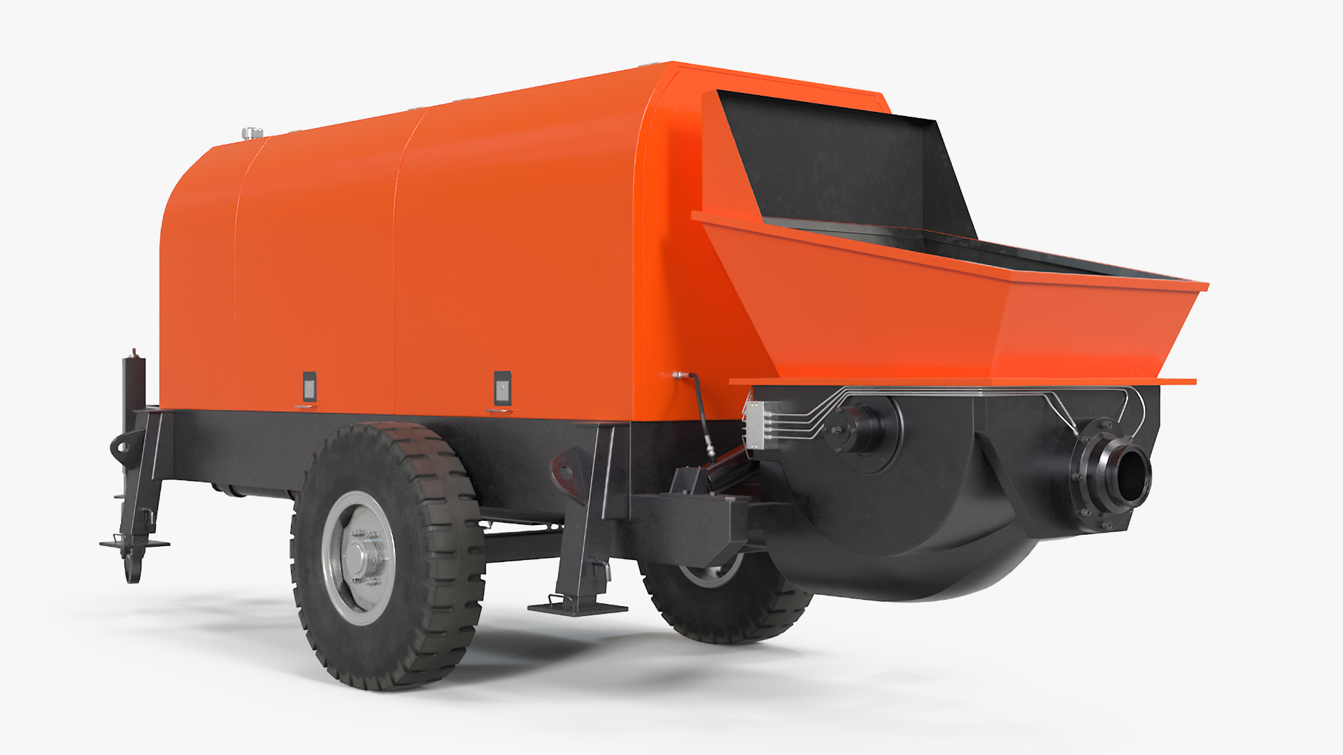 3D Portable Concrete Pump on Wheeled Chassis