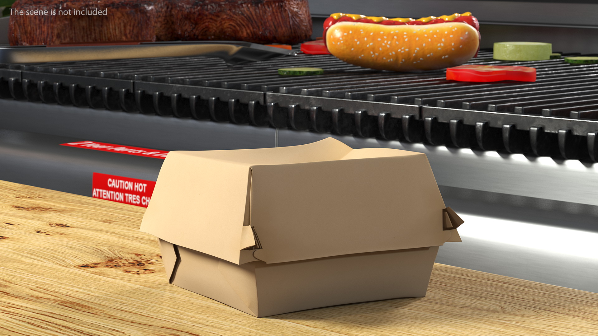 Burger Box Brown Paper 3D