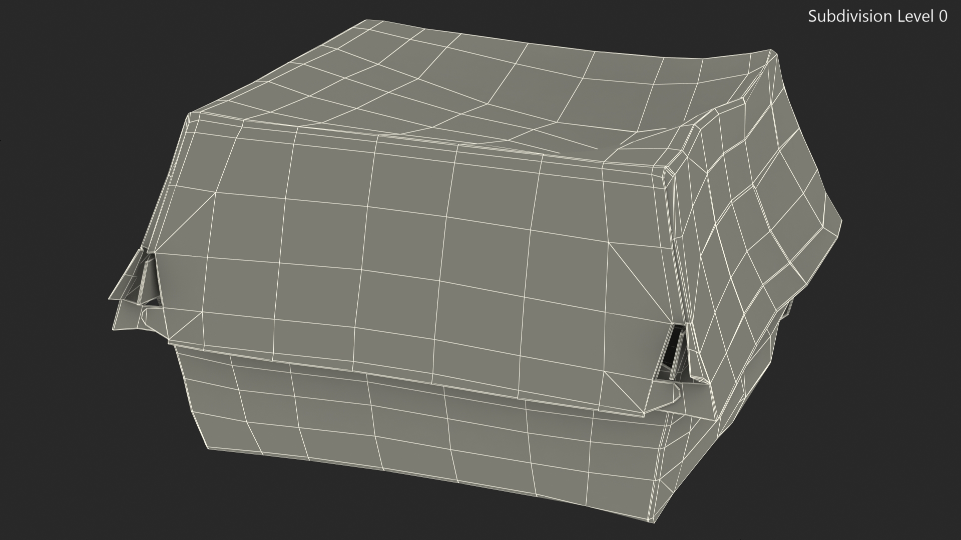 Burger Box Brown Paper 3D