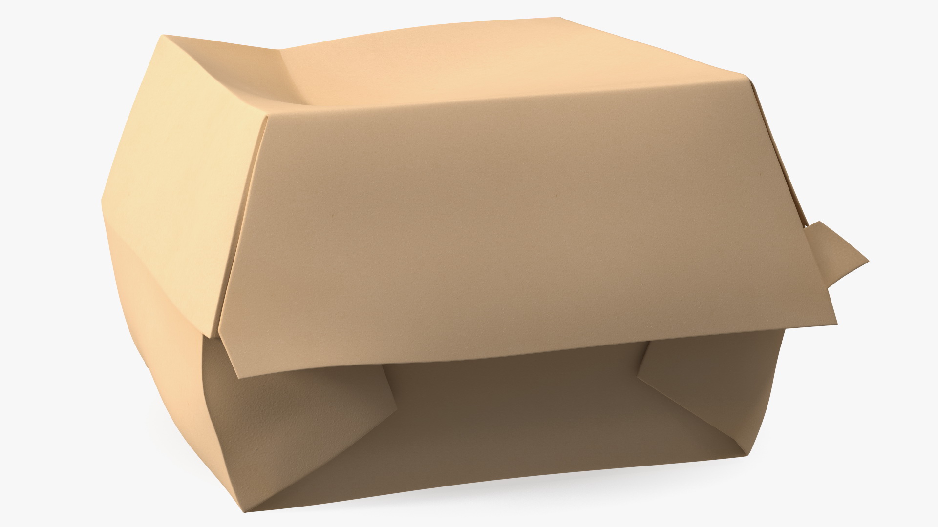 Burger Box Brown Paper 3D