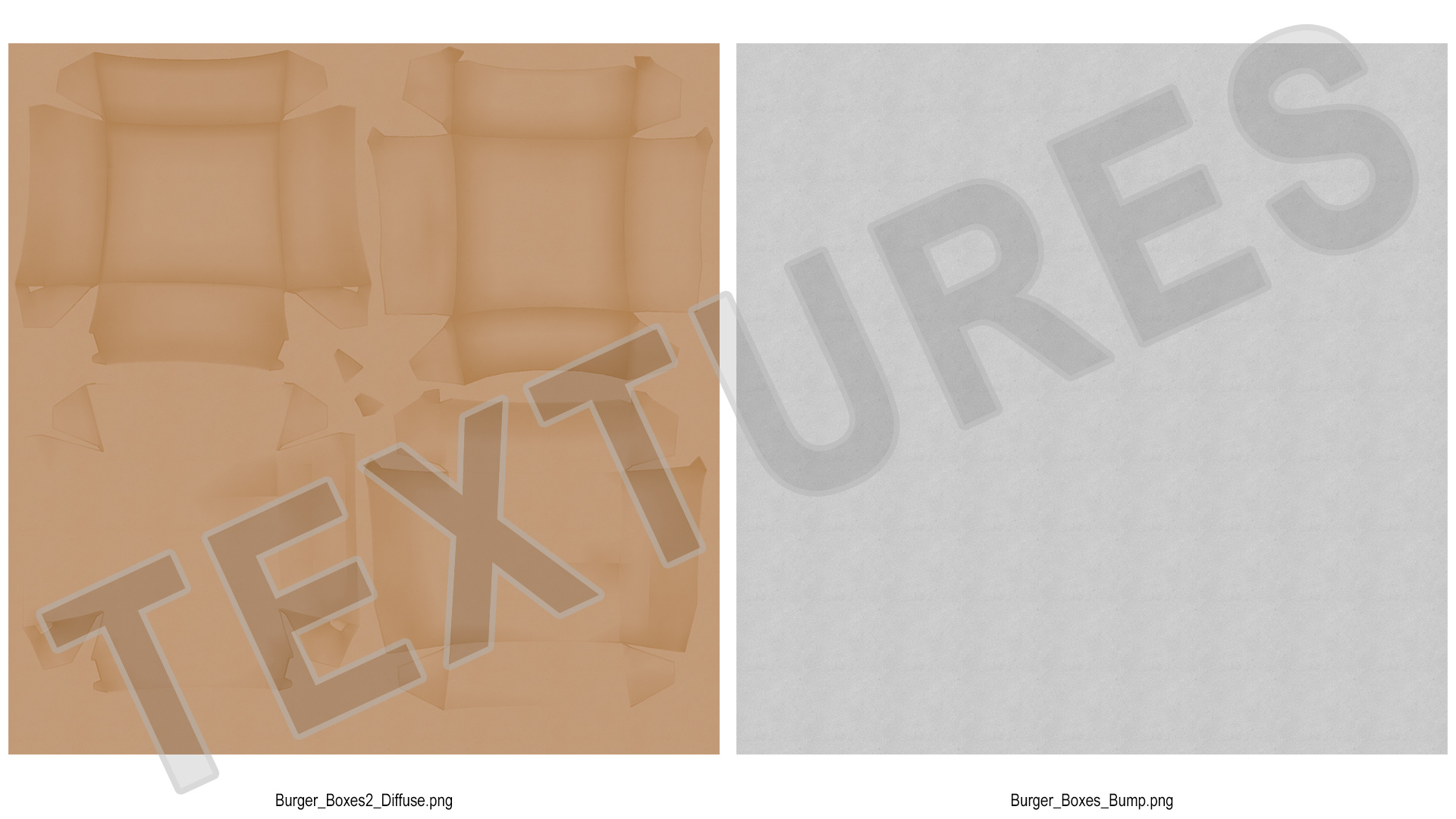 Burger Box Brown Paper 3D